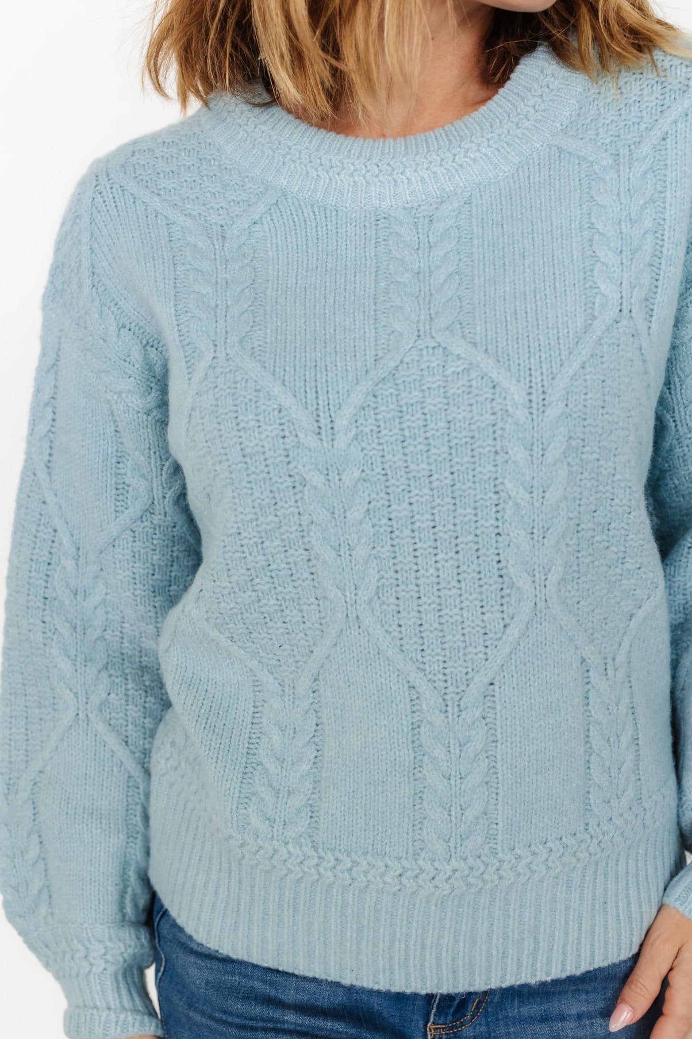 Sheffield Knit Sweater | Light Blue Outlet Clearance Store