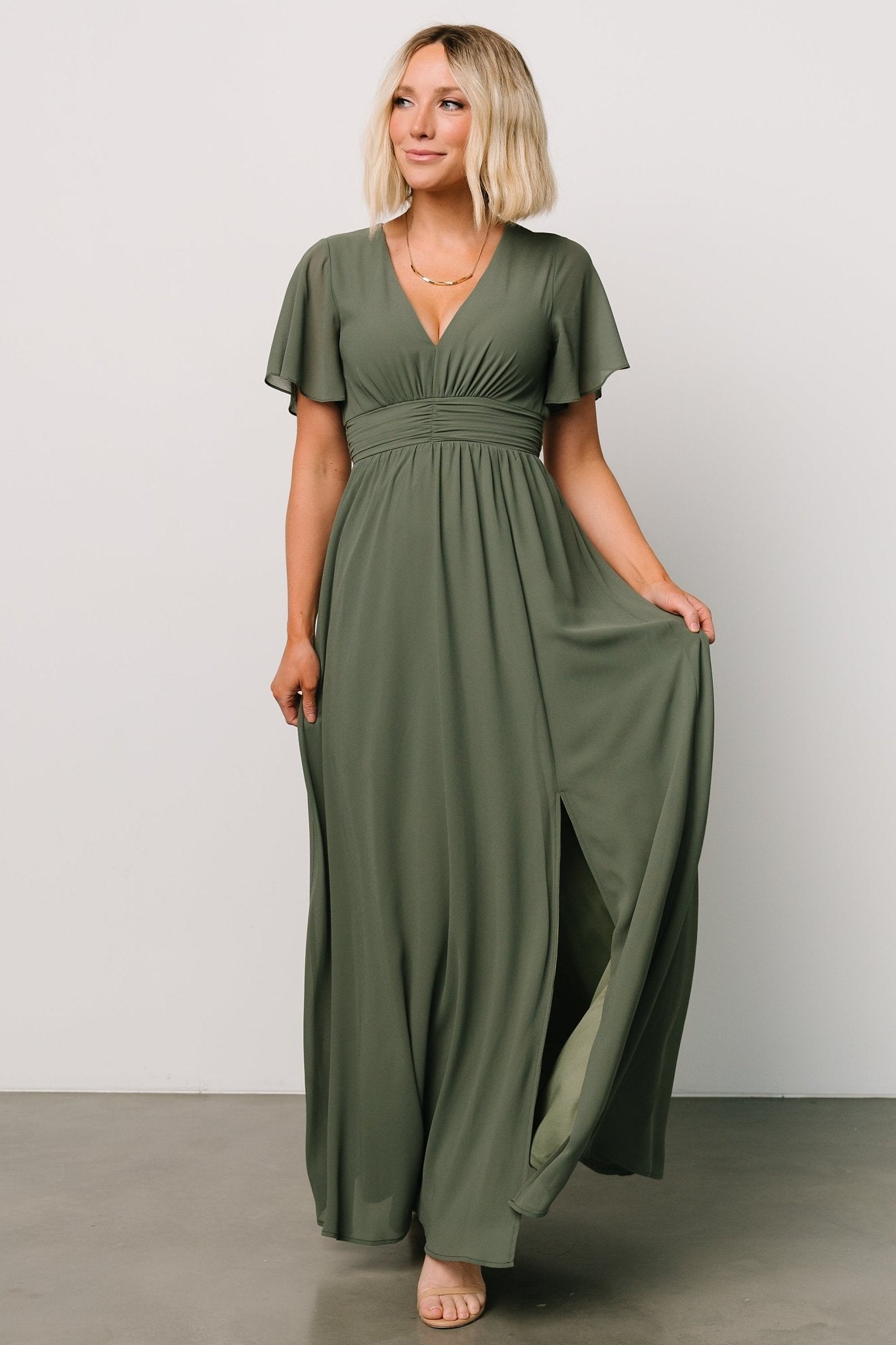 Ramona Maxi Dress | Dark Sage Outlet Purchase