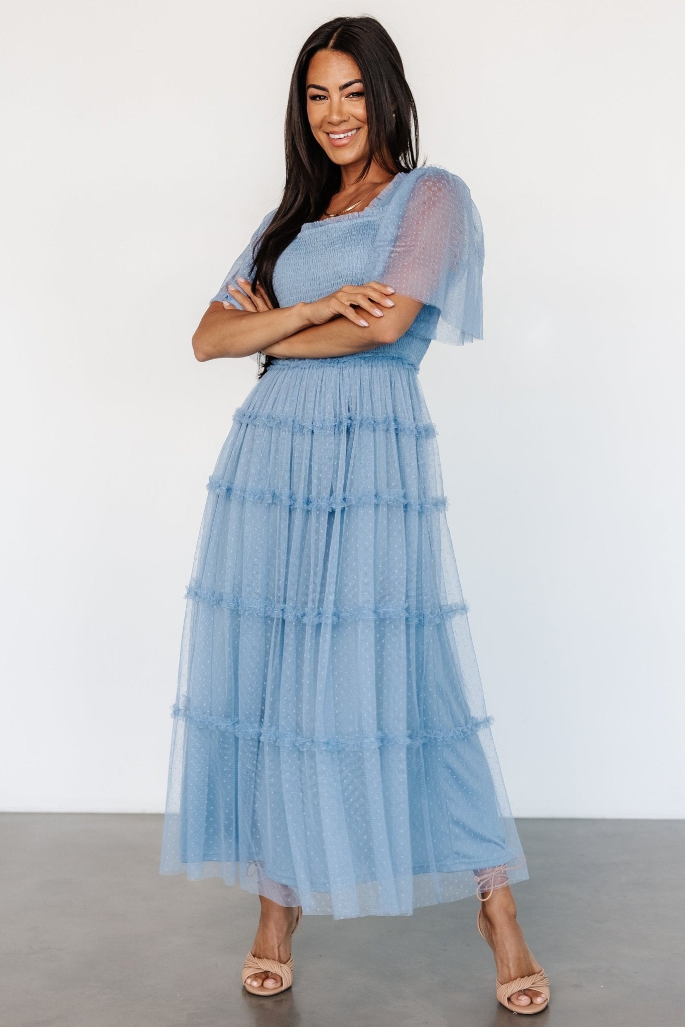 Bexley Tulle Dress | Dusty Blue Huge Surprise