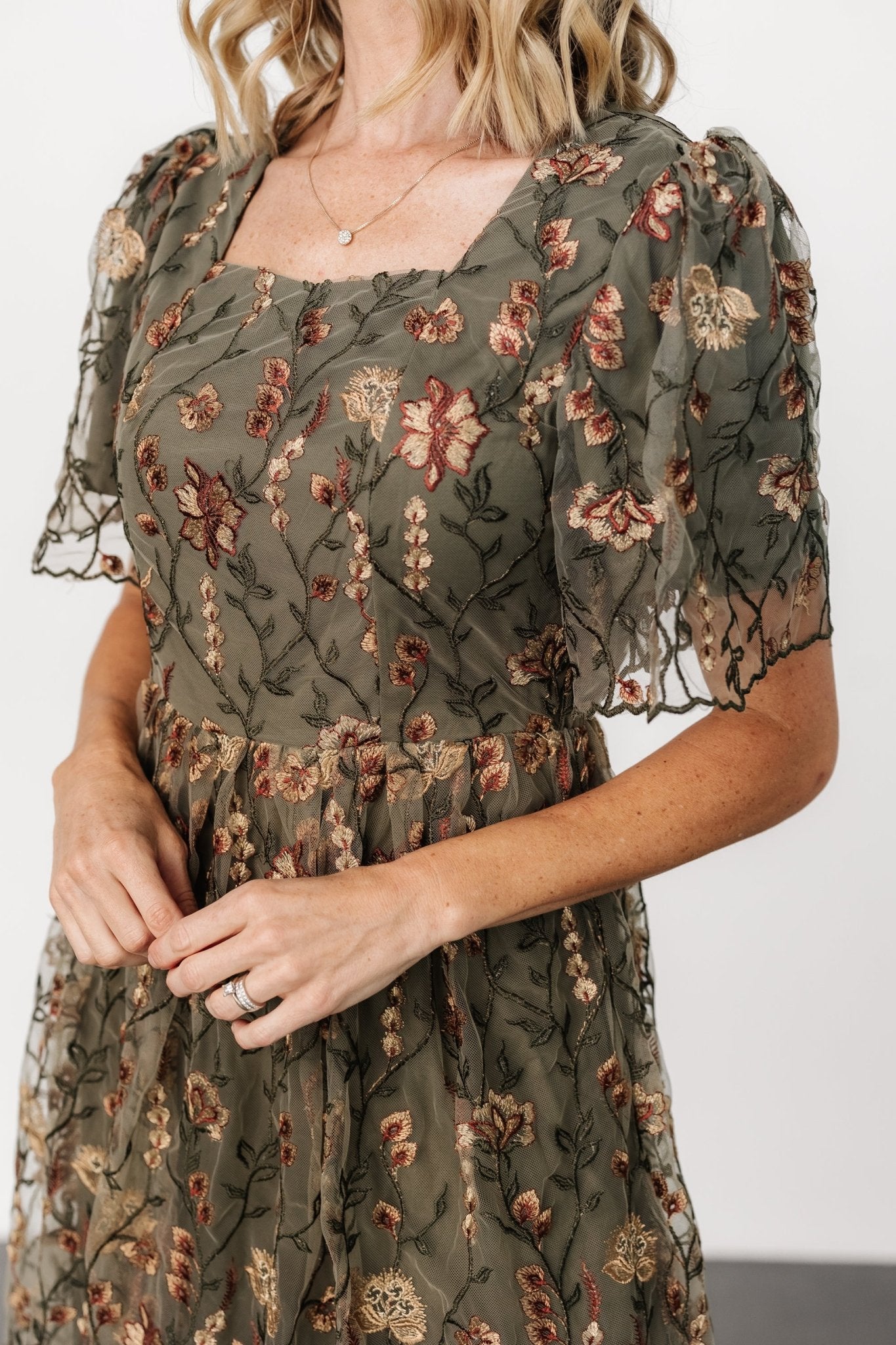 Ravenna Embroidered Dress | Olive Floral Buy Cheap Websites