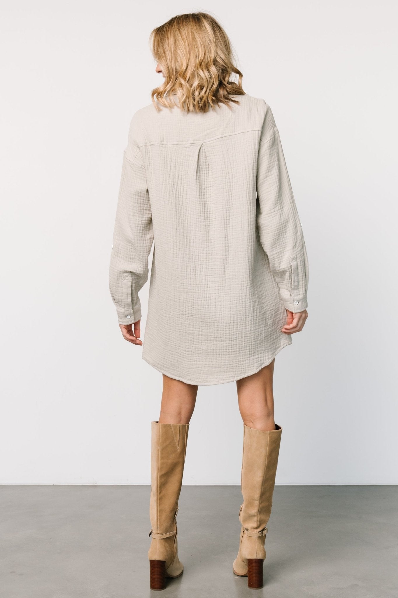 Andres Button Shirt Dress | Light Sage Outlet 2025 Unisex