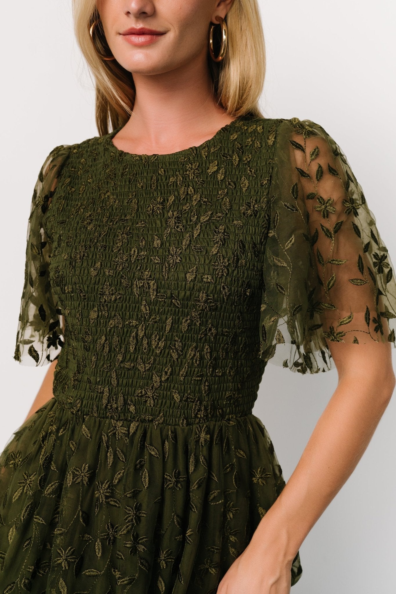 Kendra Embroidered Dress | Olive Recommend