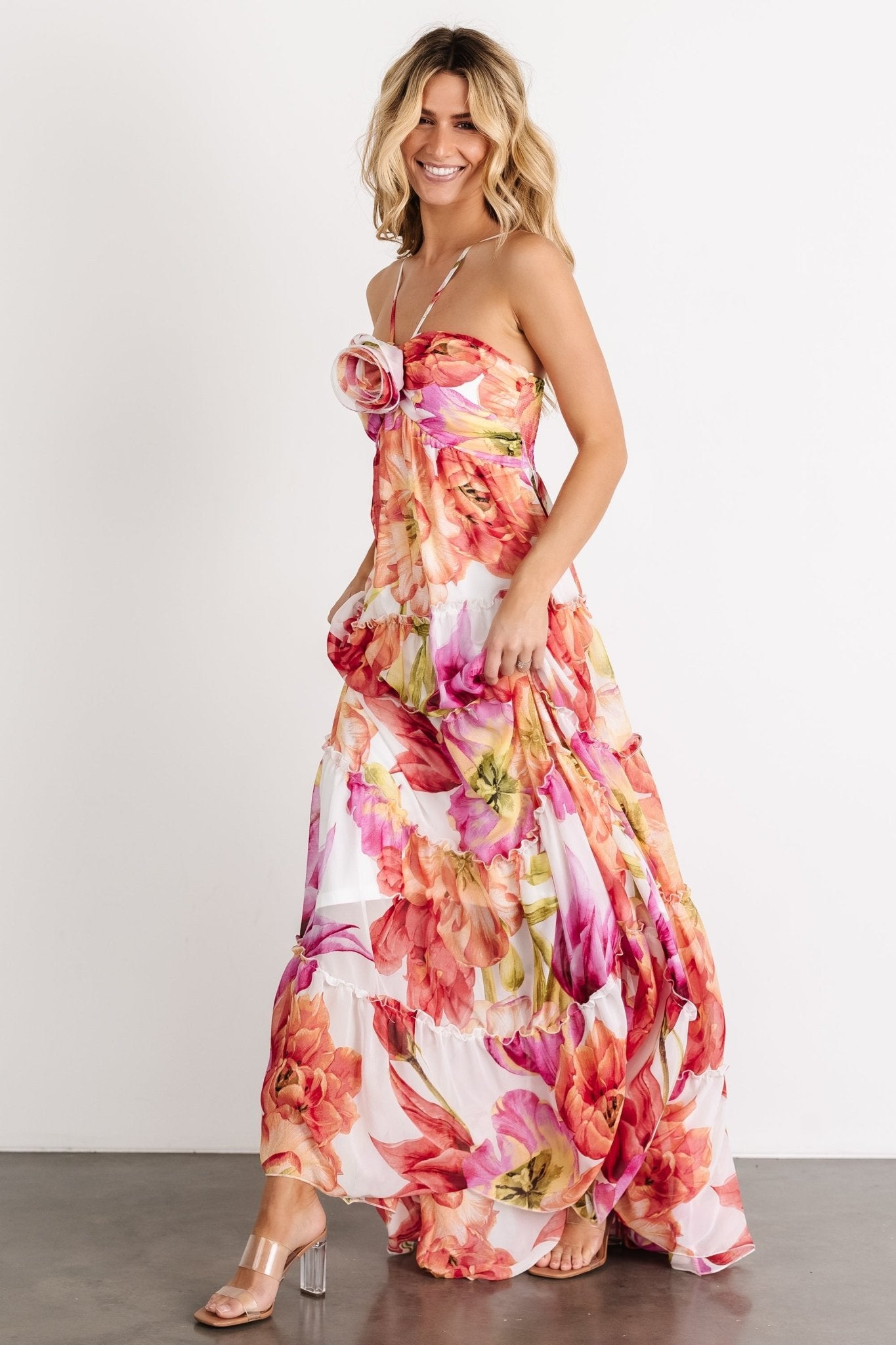 Charmaine Maxi Dress | Pink + Red Floral Cheap Sale Wiki