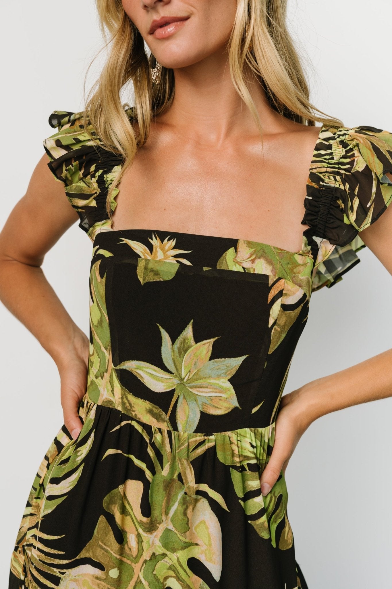 Encinitas Maxi Dress | Tropical Green + Black 2025 Unisex Cheap Pice