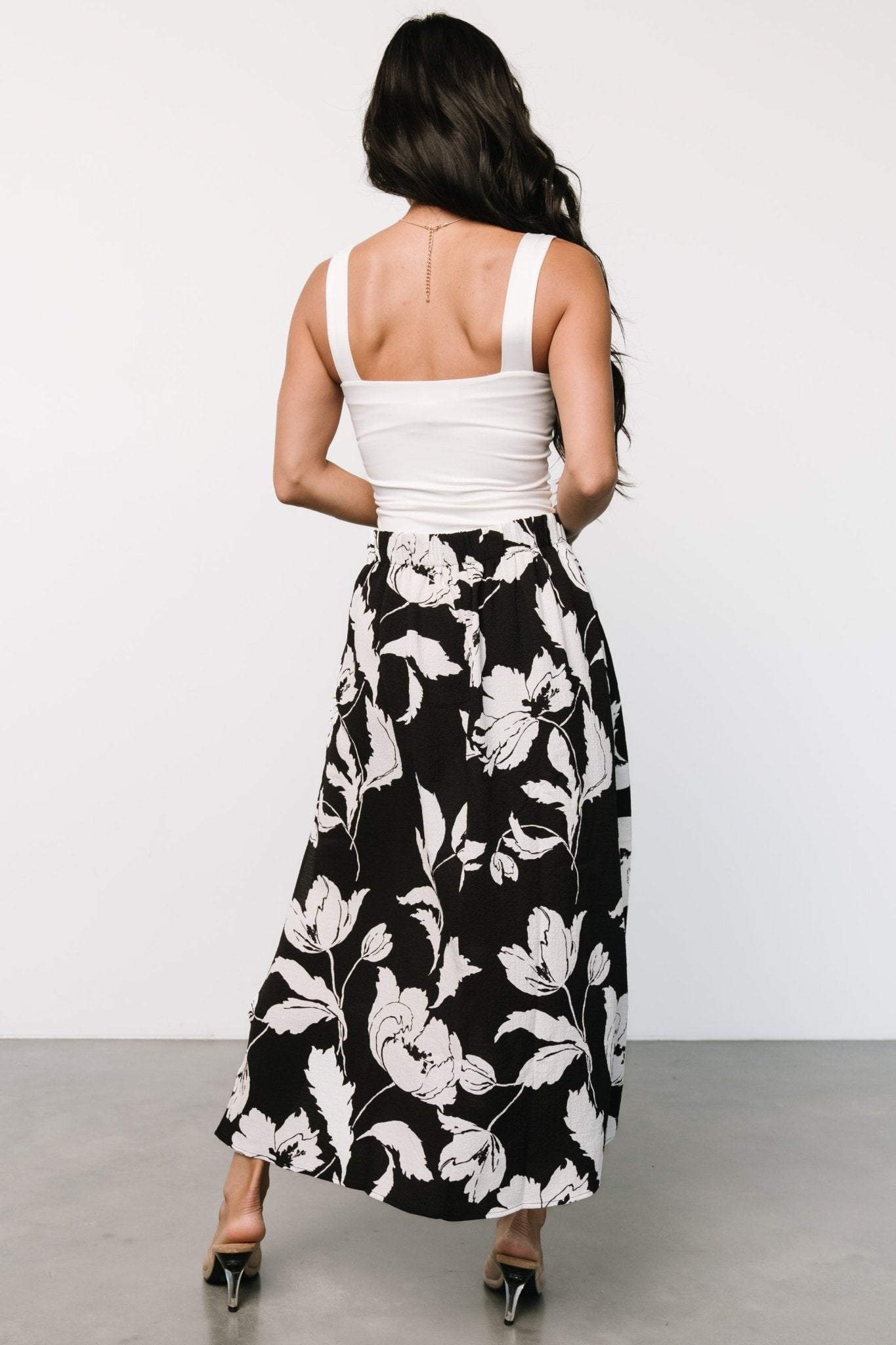 Osaka Midi Skirt | Black + White Floral Outlet Locations Cheap Pice