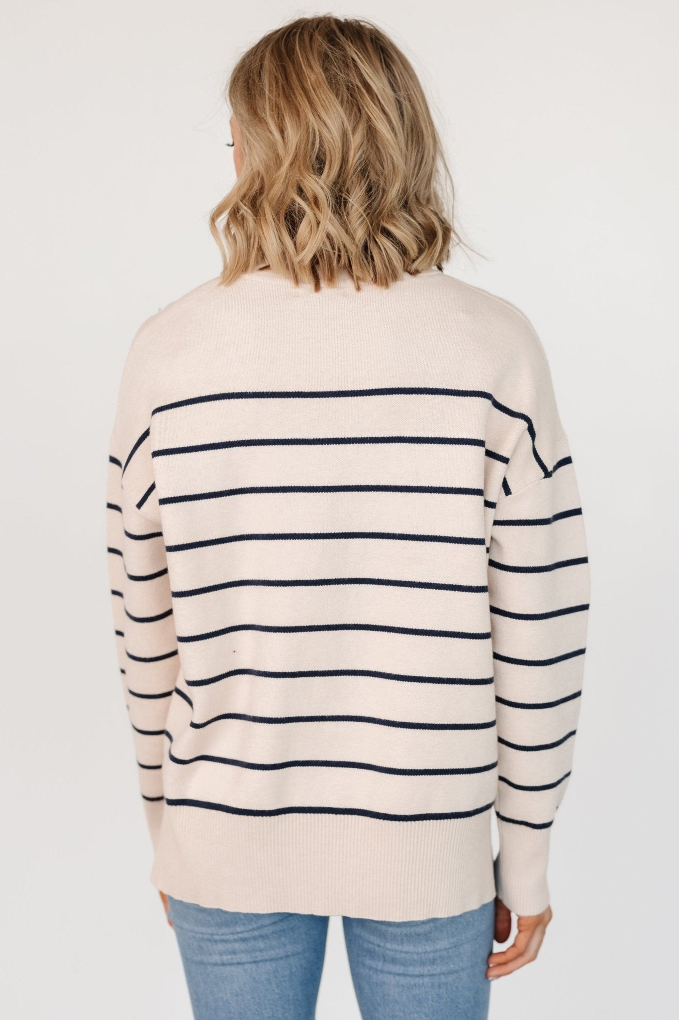 Colmar Striped Sweater | Cream + Navy Outlet 2025 Unisex