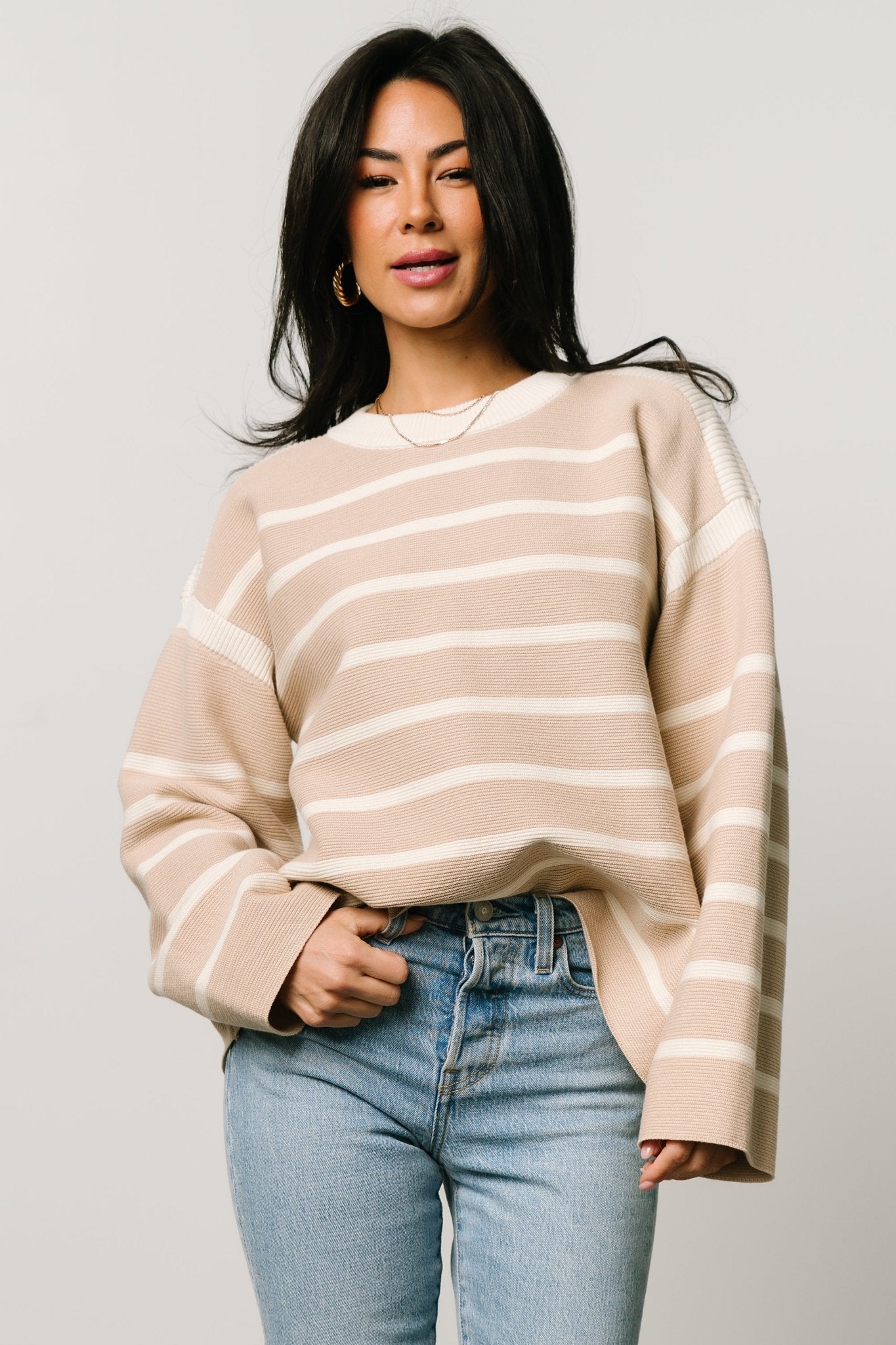 Conway Striped Sweater | Natural Buy Cheap Tumblr