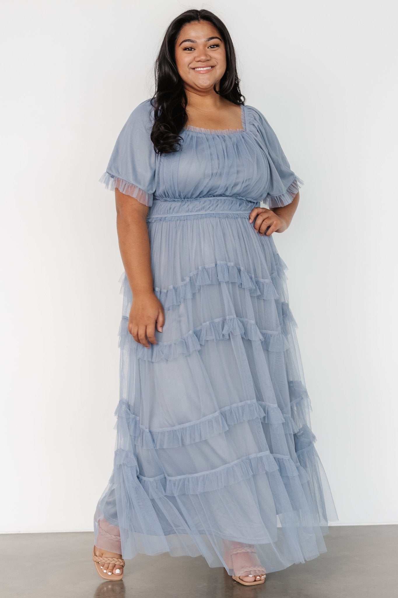 Magdalena Tulle Maxi Dress | Dusty Blue Order Cheap Pice