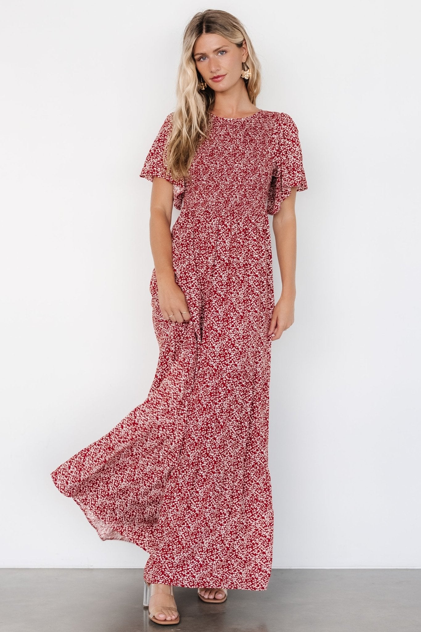 Eliza Maxi Dress | Rust Print For Sale Sale Online