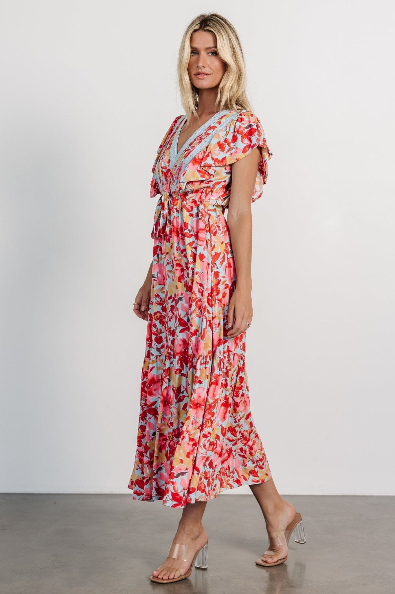 Maggie Maxi Dress | Blue + Coral Multi Cheap Sale Low Pice Fee Shipping