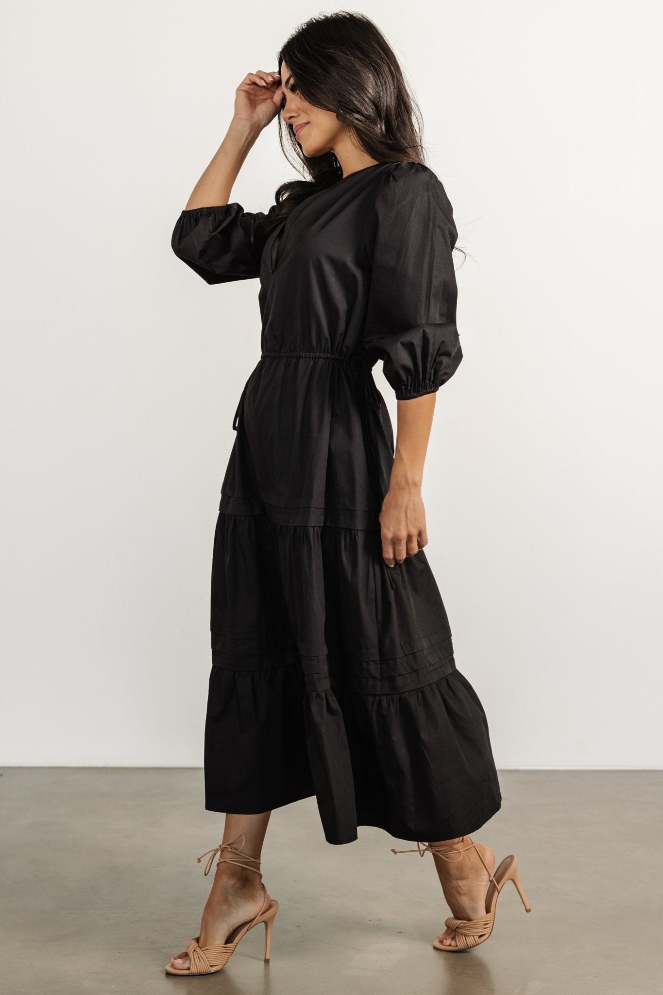 Santa Fe Poplin Midi Dress | Black Very Cheap Pice