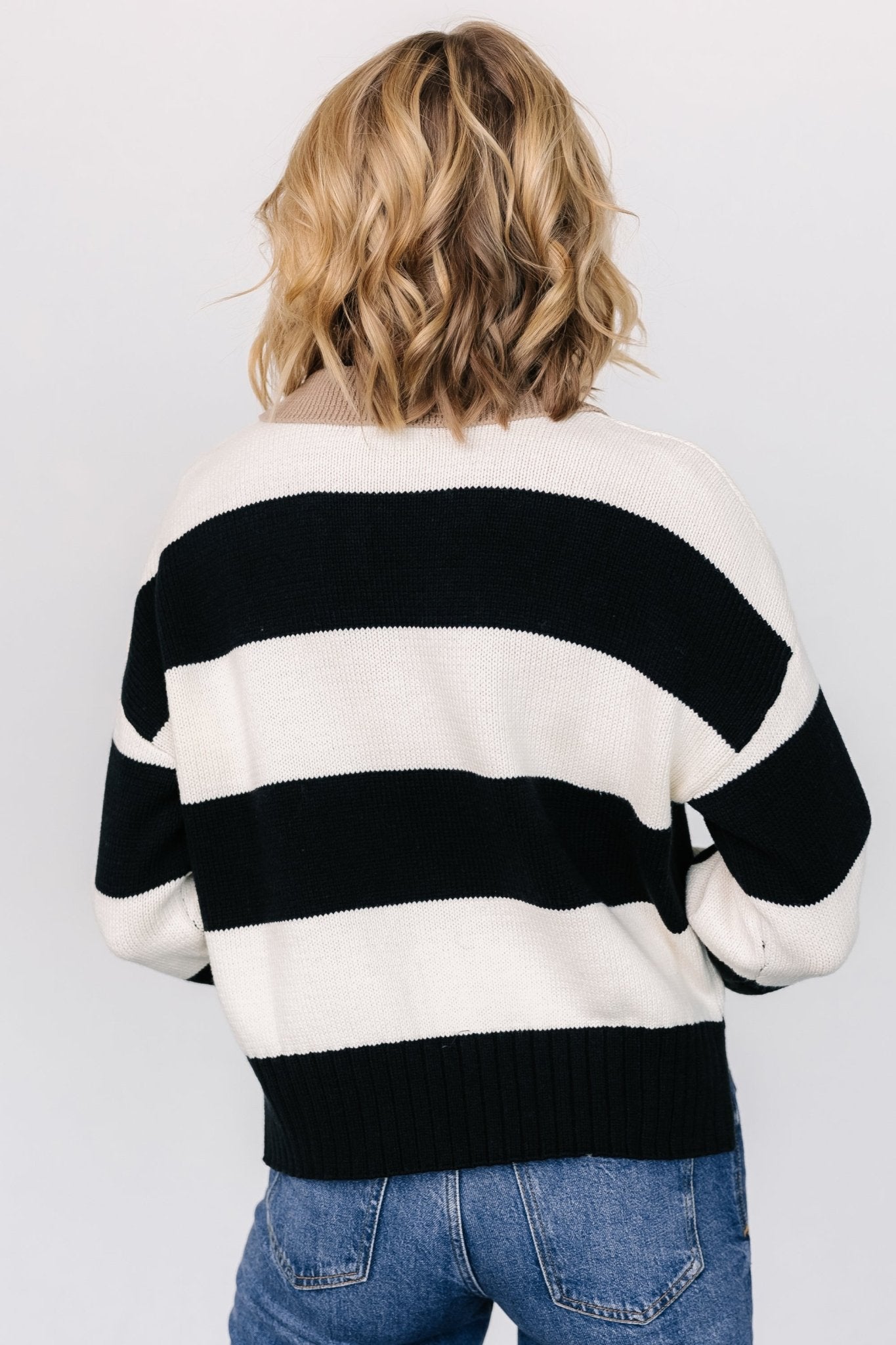 Alec Striped Sweater | Black + Ivory Discount Free Shipping