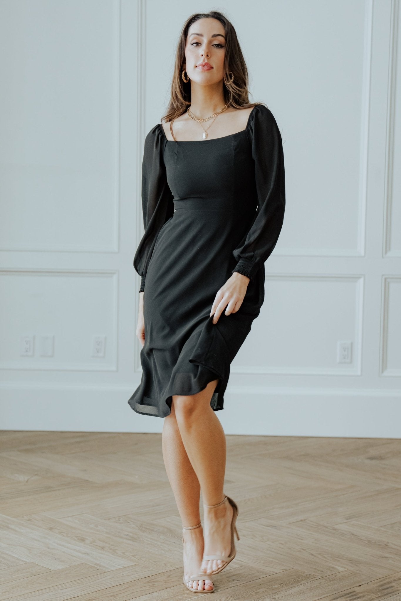 Elise Short Dress | Black Cheap Sale Comfortable