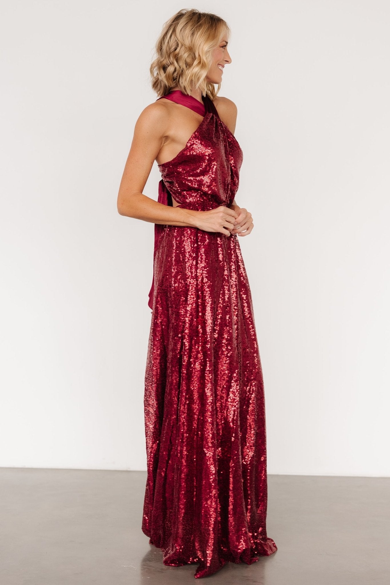 Khai Sequin Maxi Dress | Burgundy Cheap New Arrival