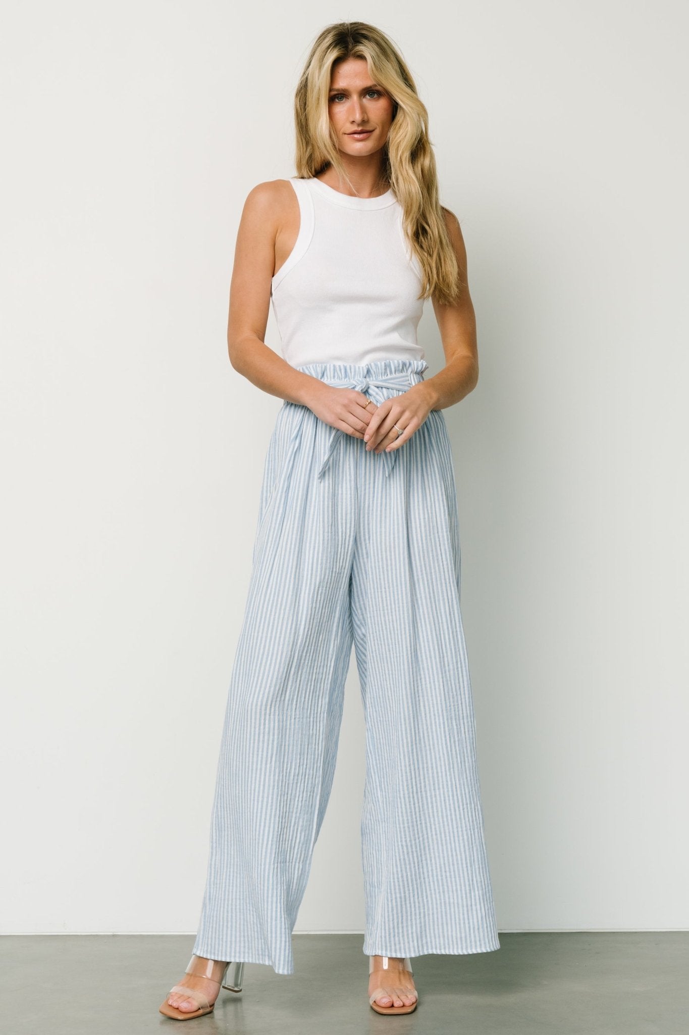 Delphi Wide Leg Pants | Blue Stripe Perfect Sale Online