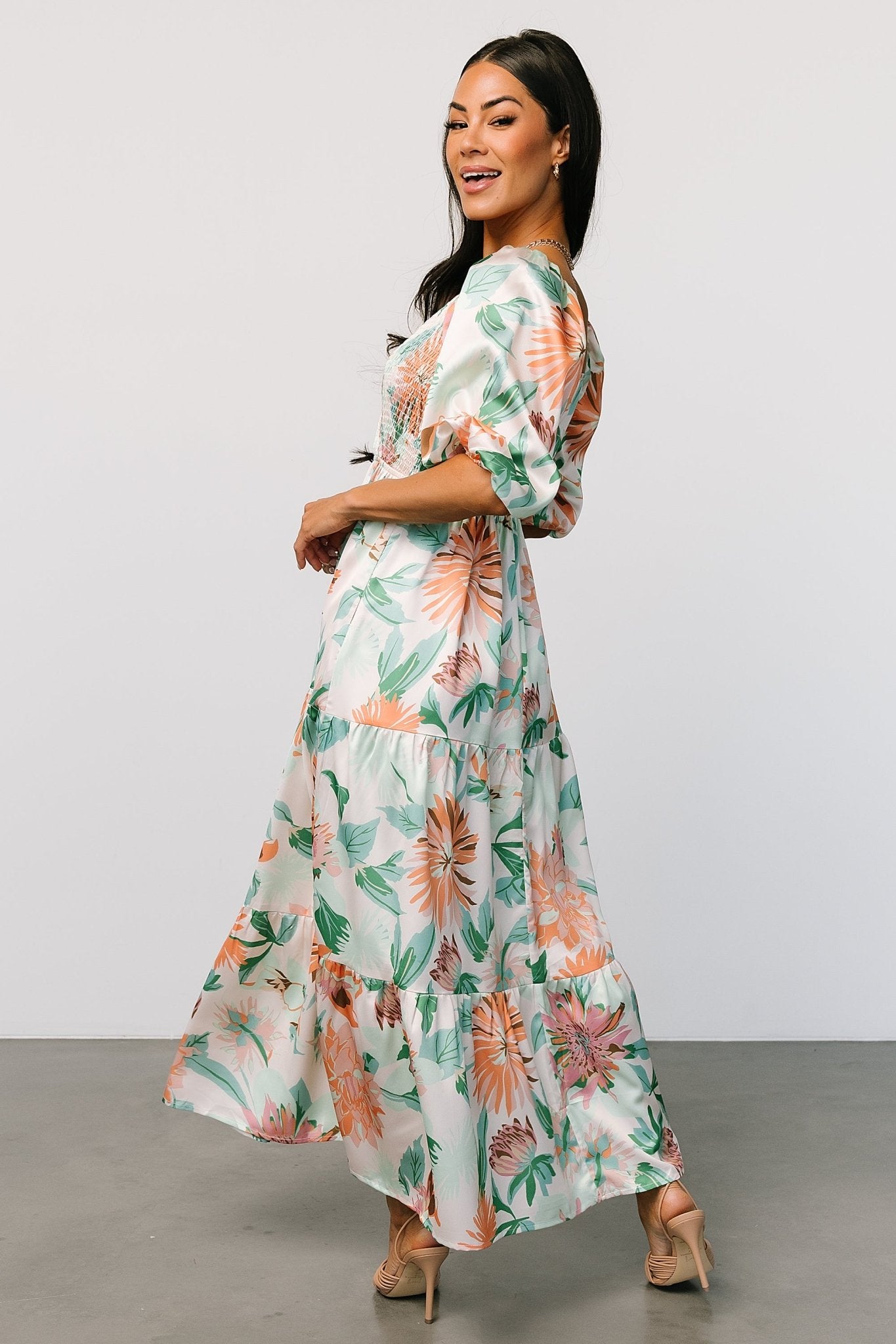 Lina Satin Dress | Multi Print Sale Footlocker Finishline