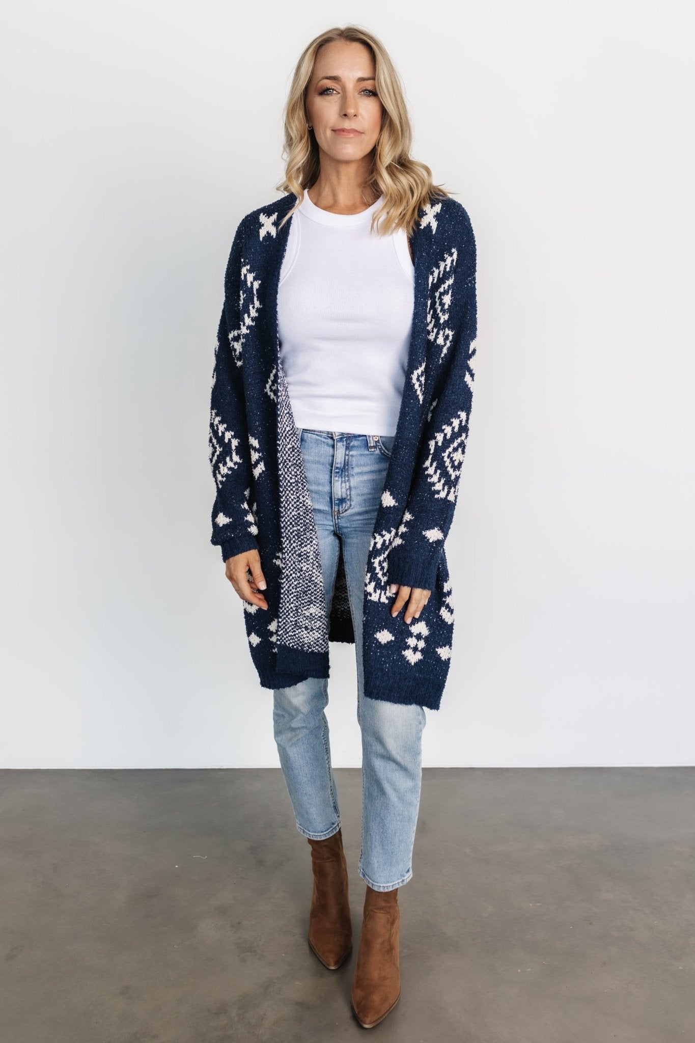 Missoula Oversized Cardigan | Navy + Ivory Free Shipping Manchester