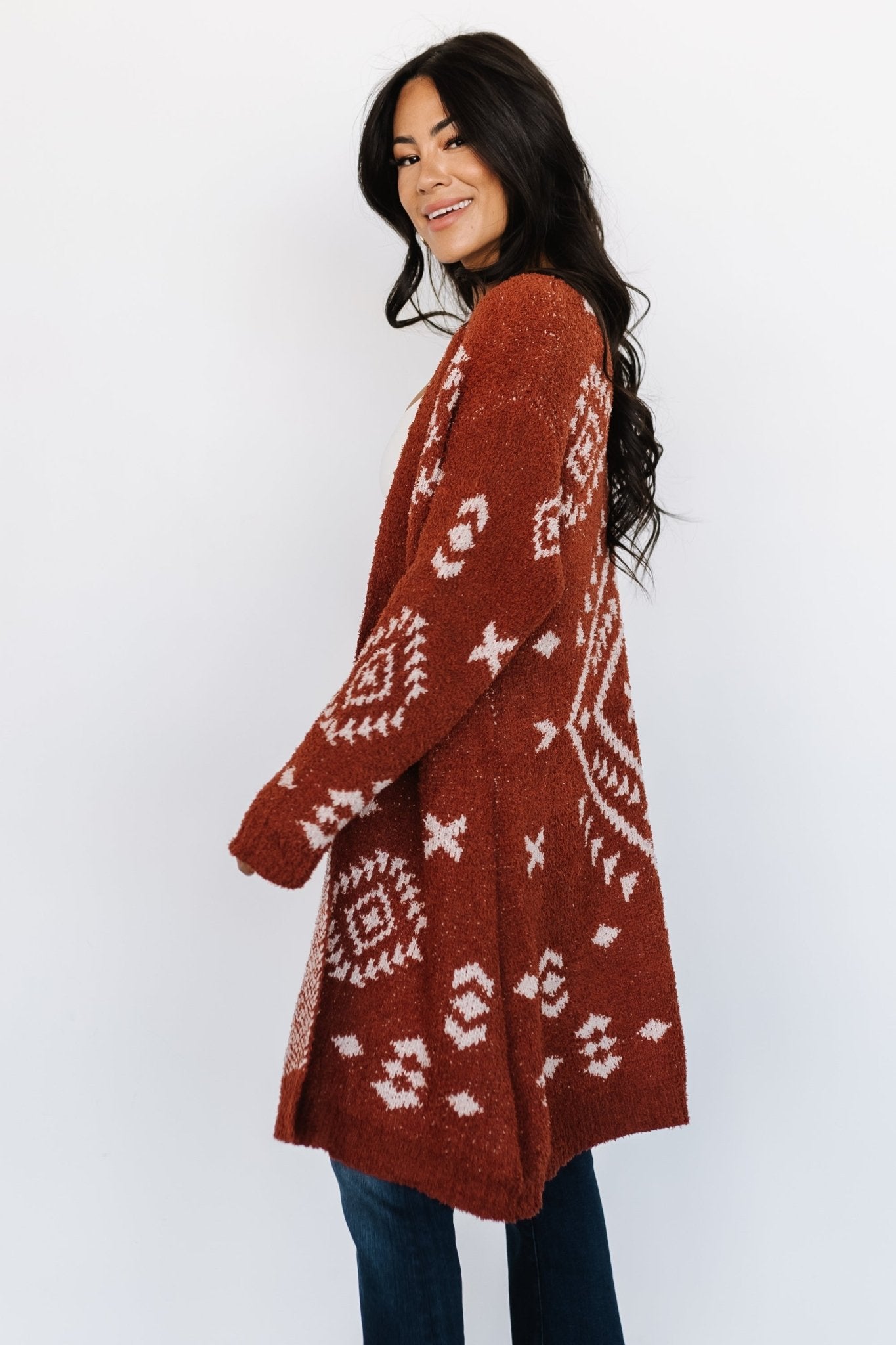 Missoula Oversized Cardigan | Rust + Beige Top Quality Sale Online