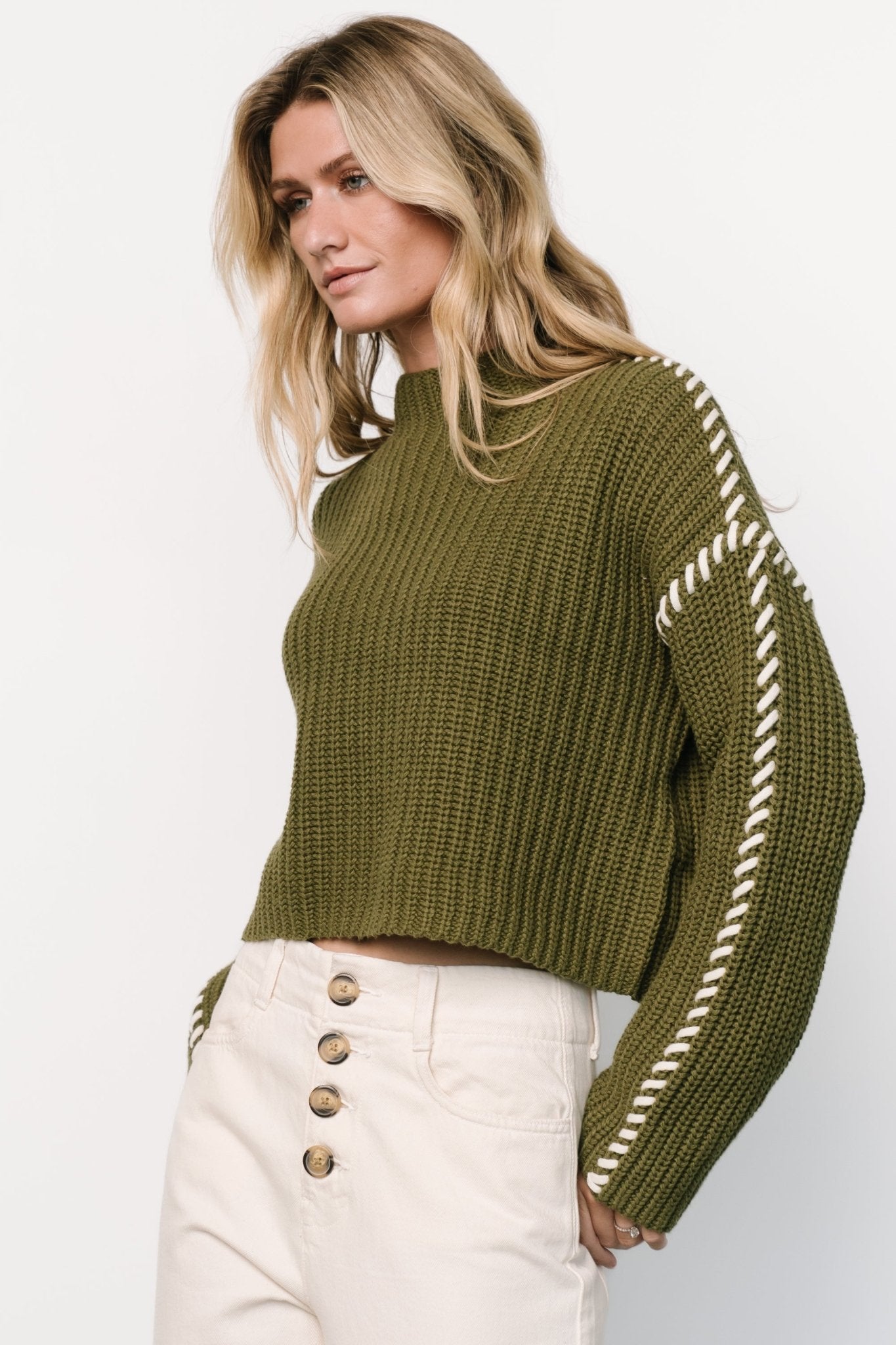 Madden Knit Sweater | Olive Huge Surprise Cheap Pice