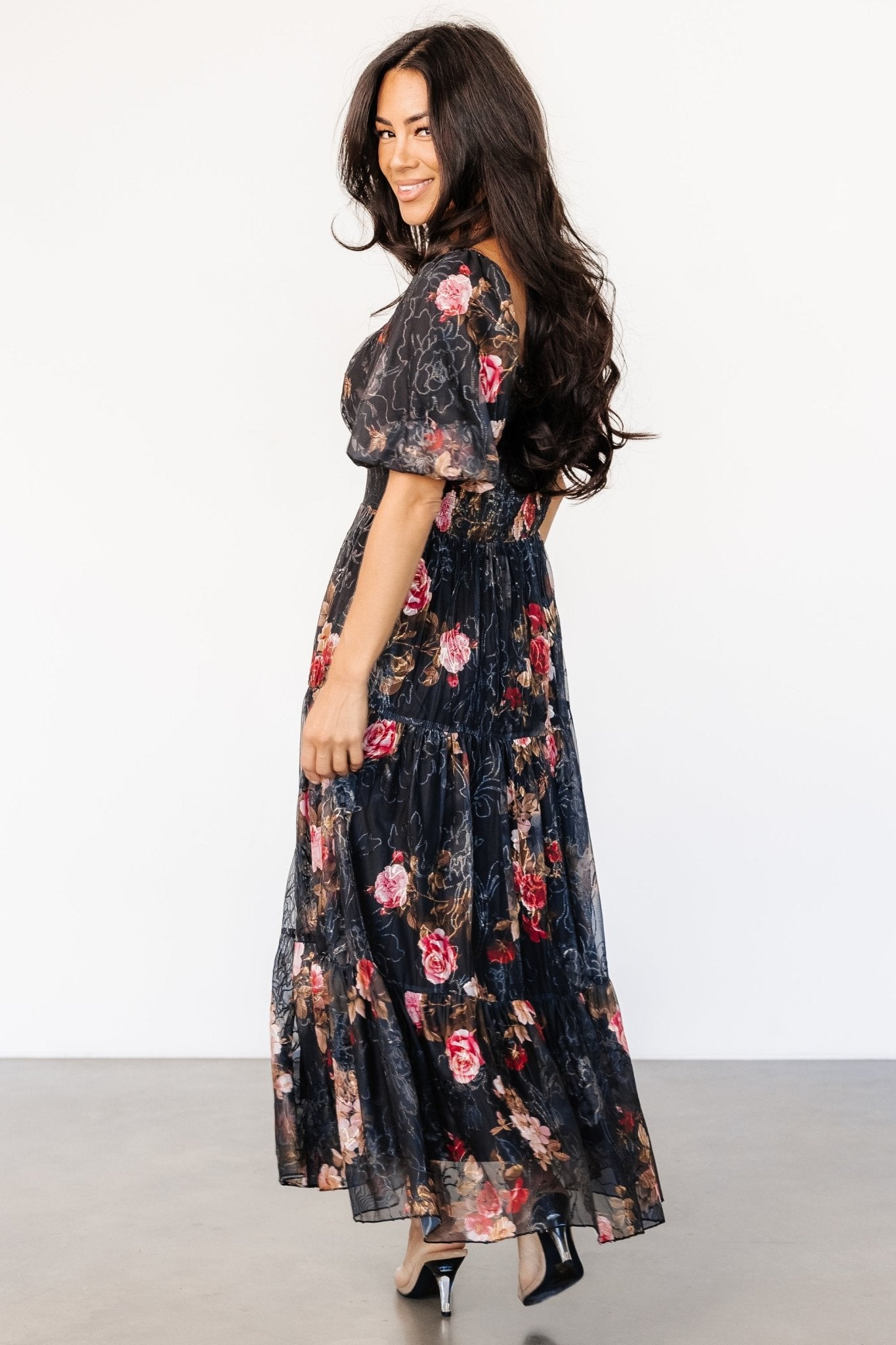 Annabeth Midi Dress | Black Floral Sale Footlocker Finishline