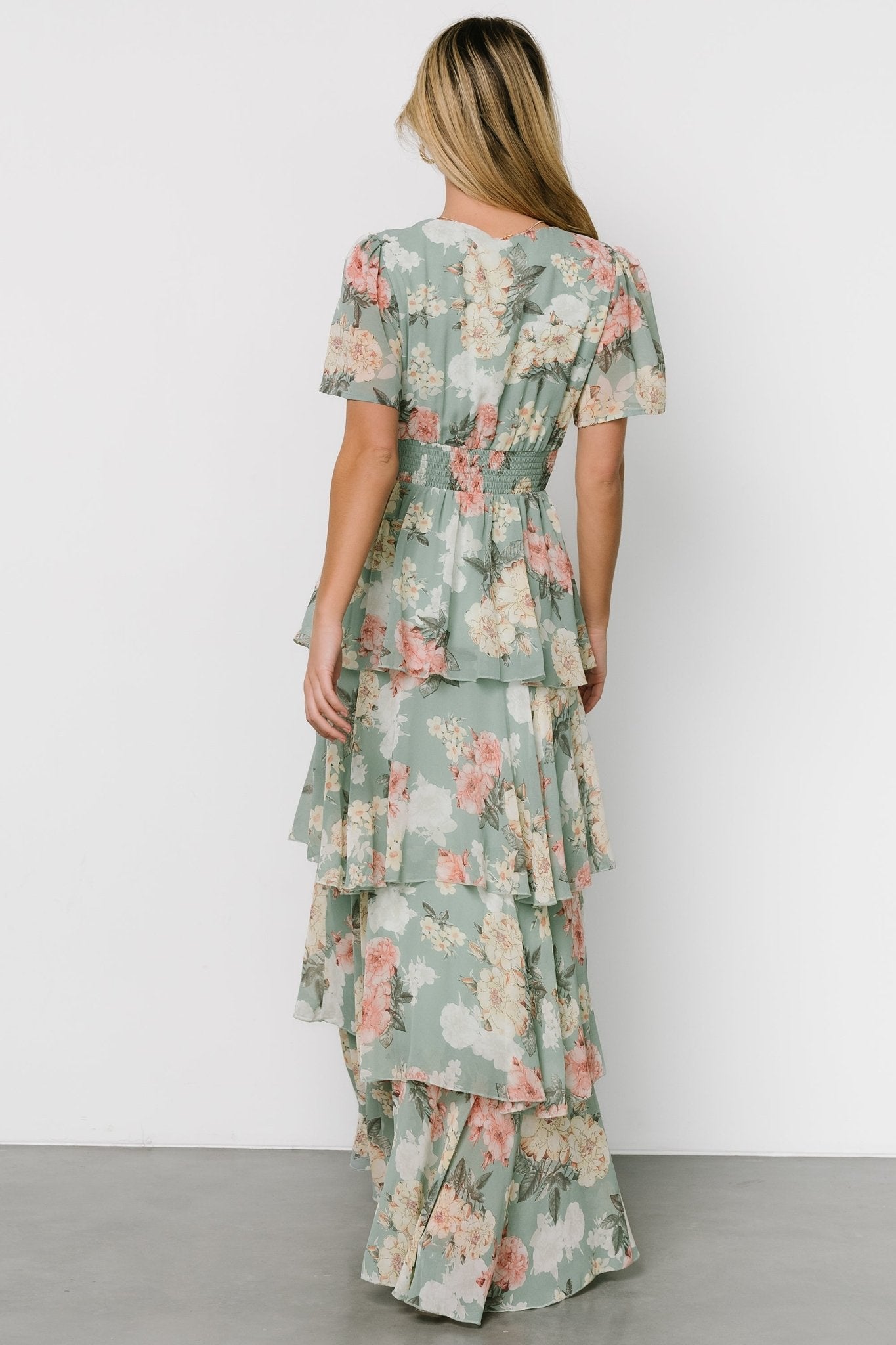 Montaigne Ruffle Maxi Dress | Sage Floral Discount Latest Collections