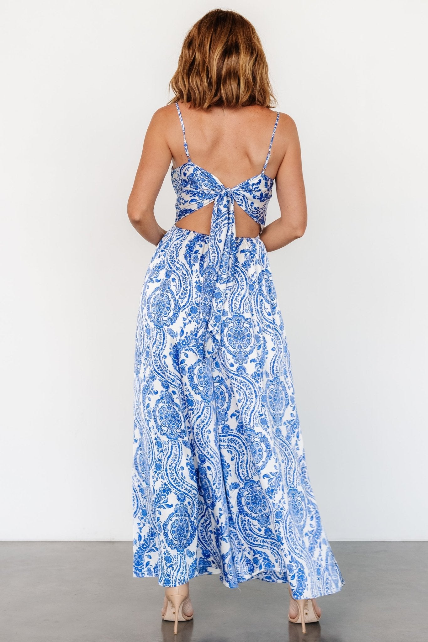 Evia Jumpsuit | Blue + White Print Cheap Manchester Great Sale