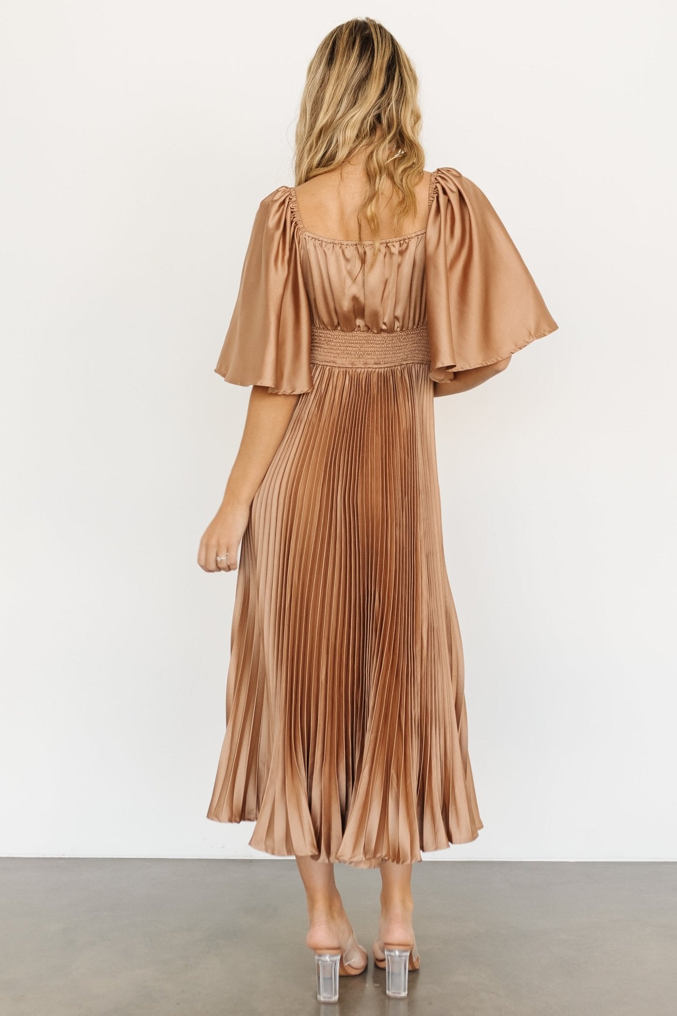 Aubree Pleated Dress | Champagne Sale Amazon