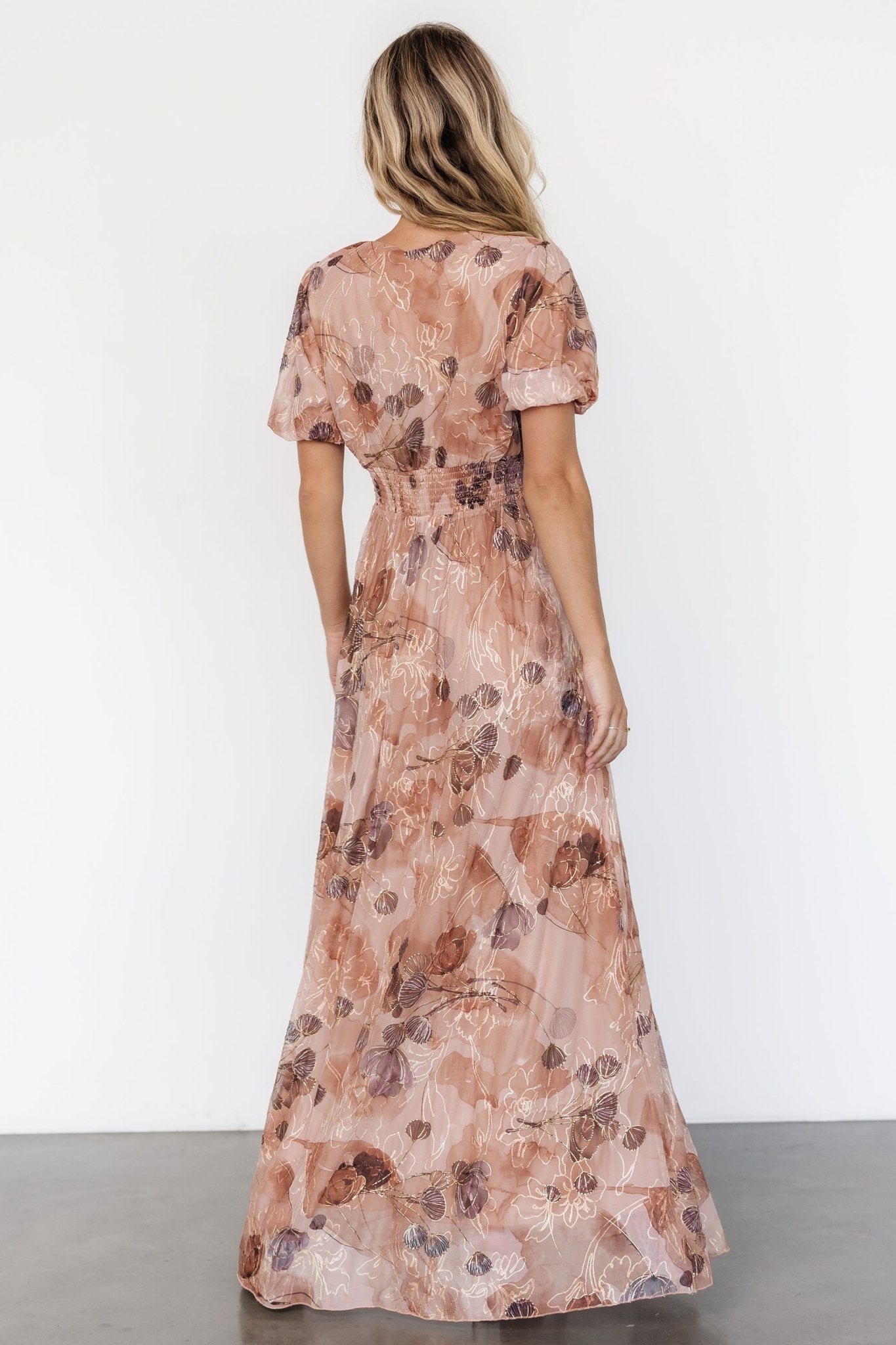 Ardley Maxi Dress | Taupe Floral Outlet The Cheapest