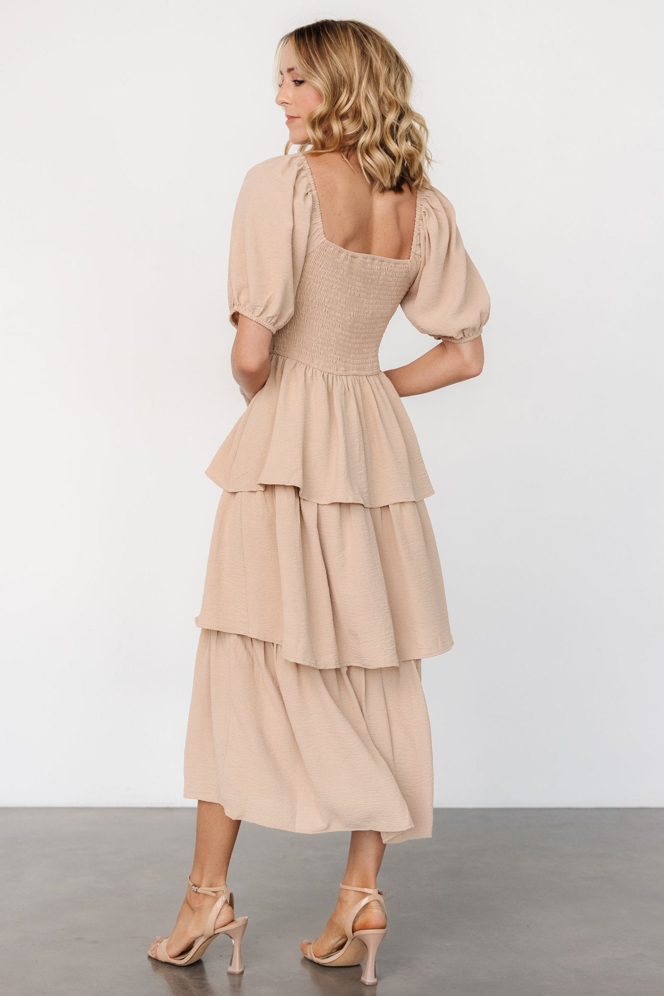 Ashbourne Tiered Dress | Taupe Buy Online Cheap Pice