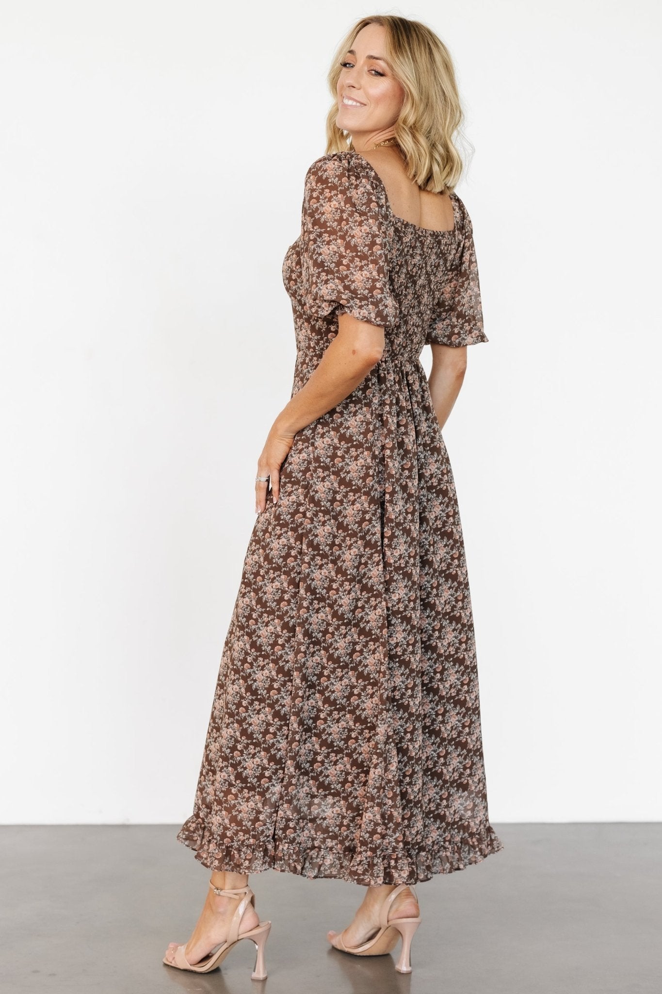 Camryn Maxi Dress | Brown Floral Discount 2025 Newest