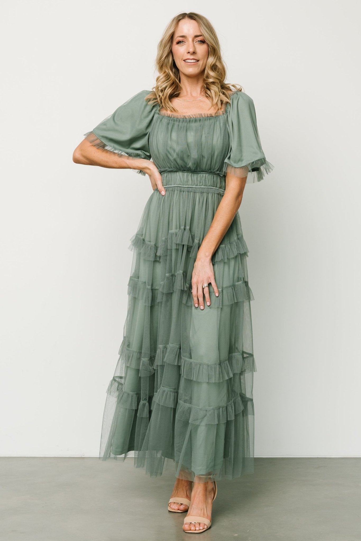 Magdalena Tulle Maxi Dress | Eucalyptus Big Sale Sale Online