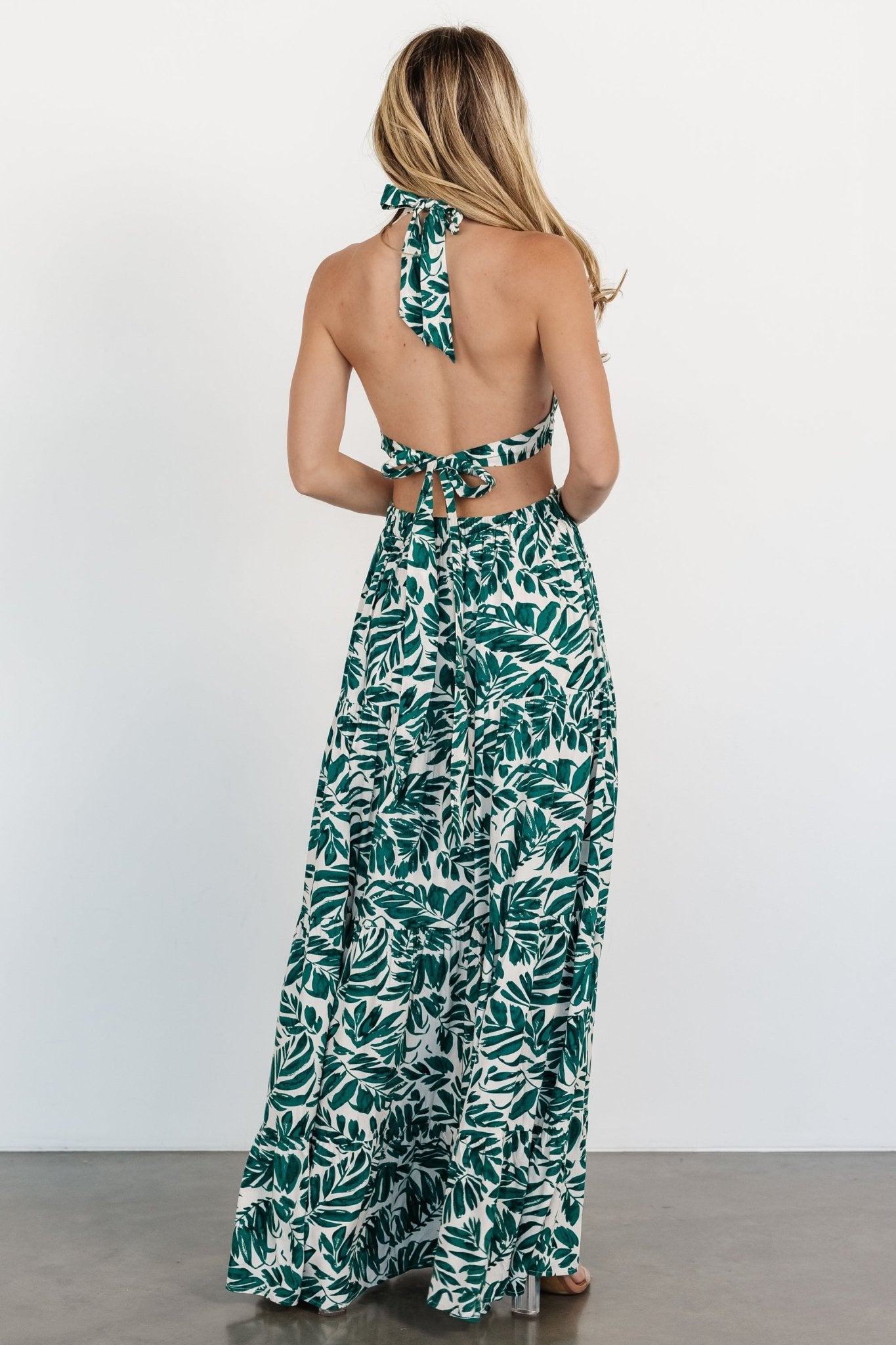 Brett Halter Maxi Dress | Palm Green Print Amazon Cheap Online