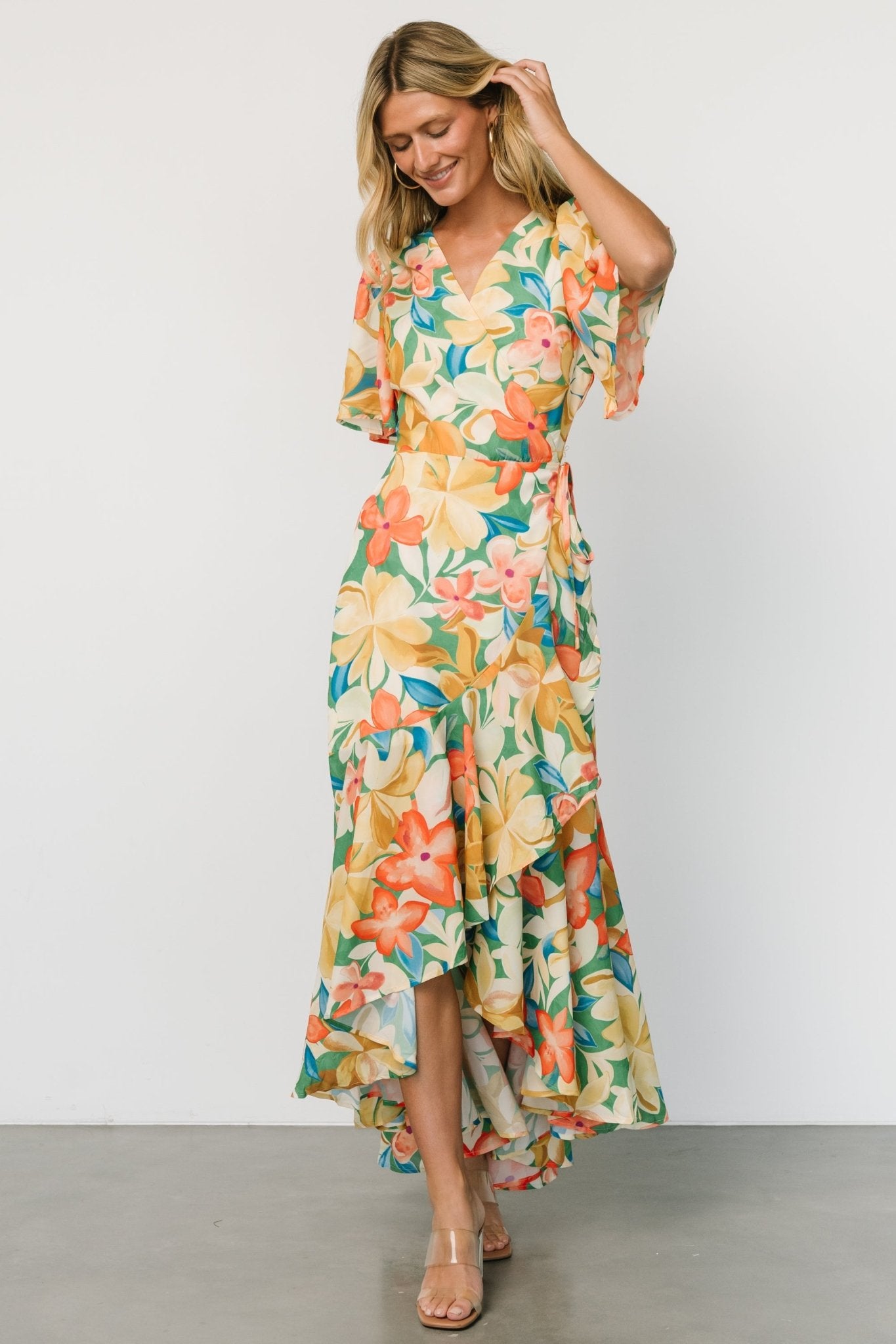 Adrianna Wrap Maxi Dress | Multi Floral Sale Best