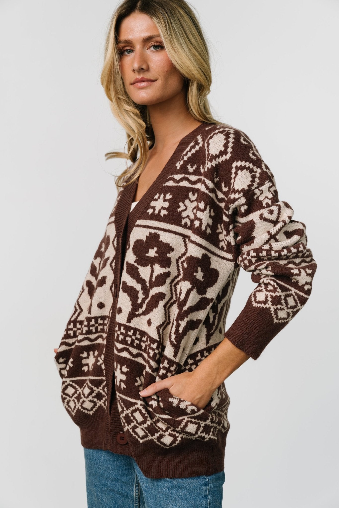 Jackson Oversized Cardigan | Dark Mocha Print Purchase Cheap Pice