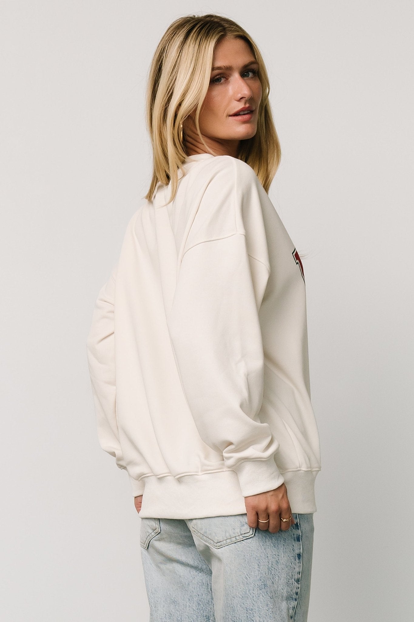 USA Oversized Sweatshirt | Ivory Discount Newest