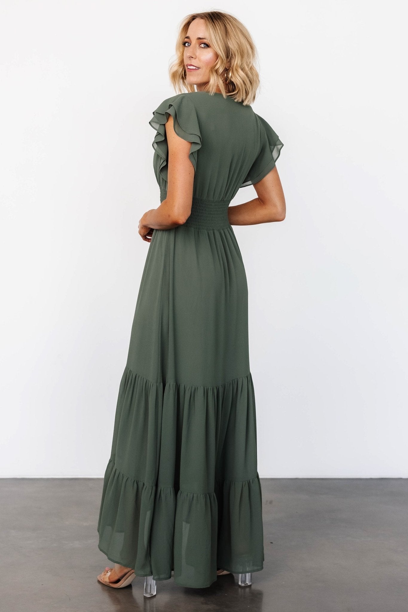 Adelina Maxi Dress | Dark Sage Low Cost Cheap Pice