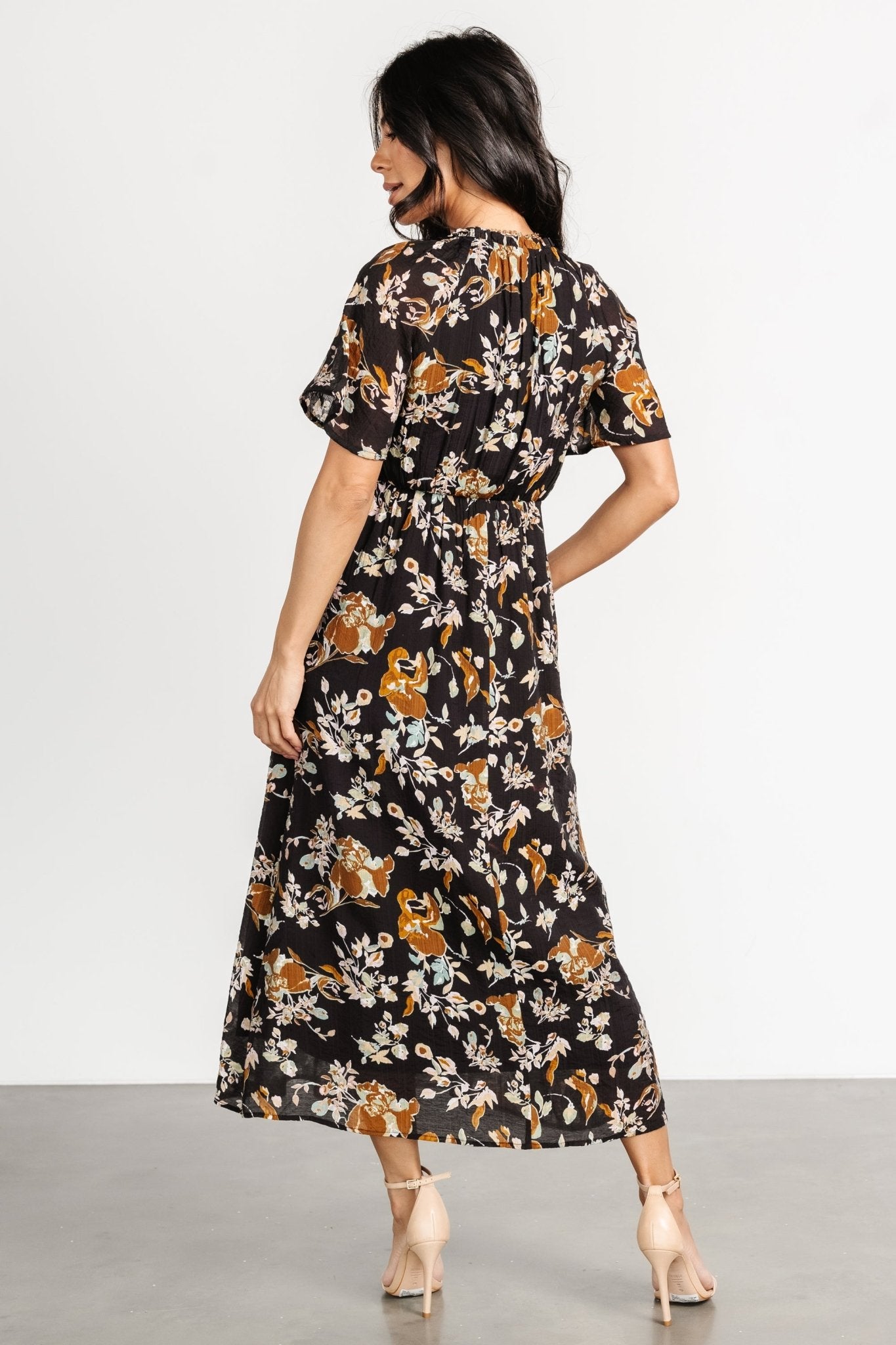 Hathaway Midi Dress | Black Floral Discount Outlet Locations