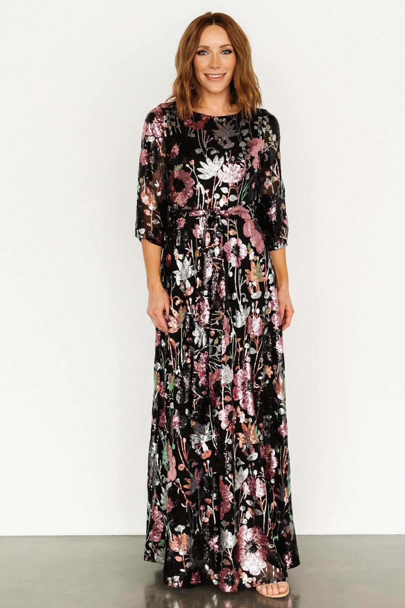 Destiny Sequin Maxi Dress | Black Multi Cheap Sale Big Sale