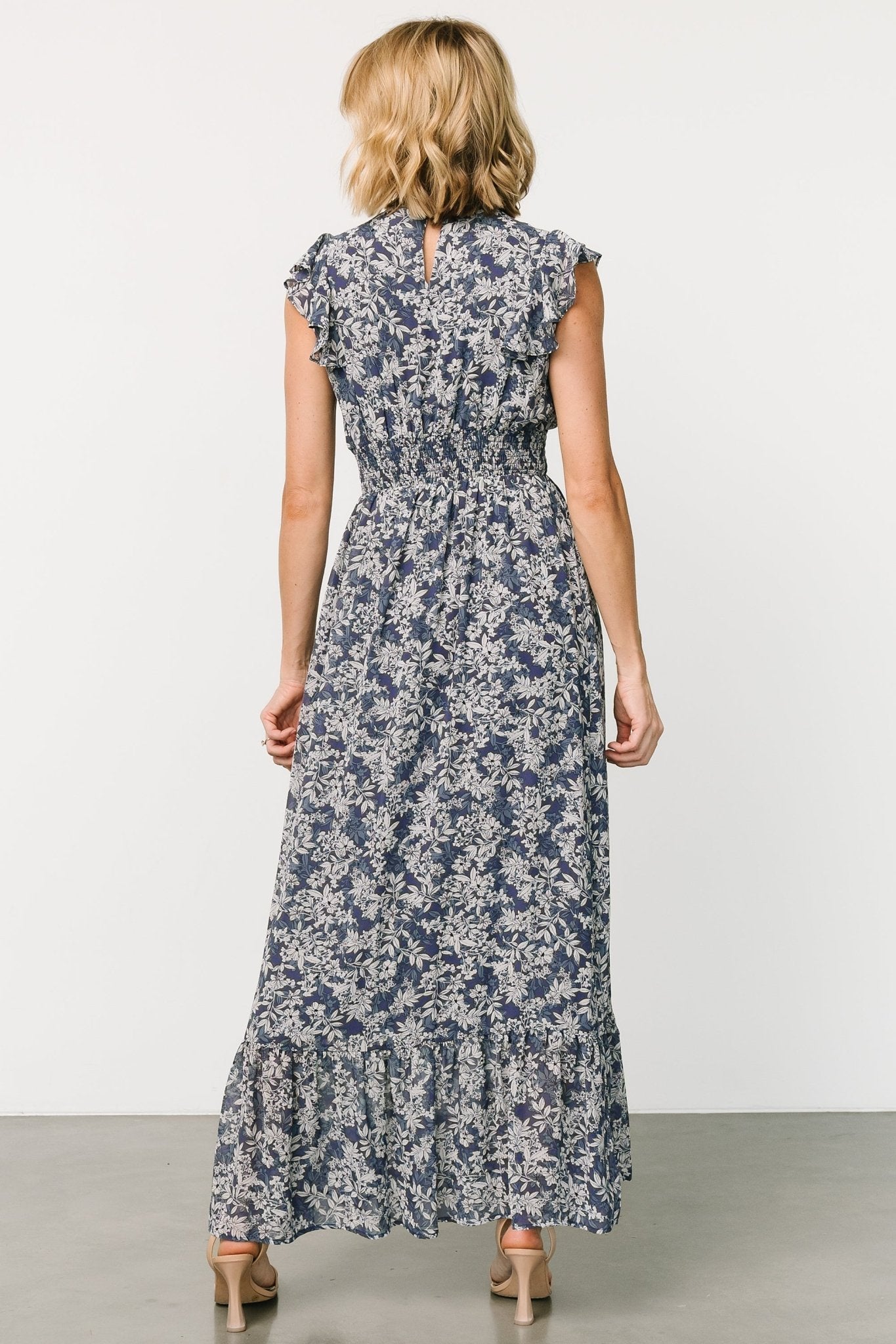 Kearny Ruffle Maxi Dress | Slate Print Get To Buy For Sale