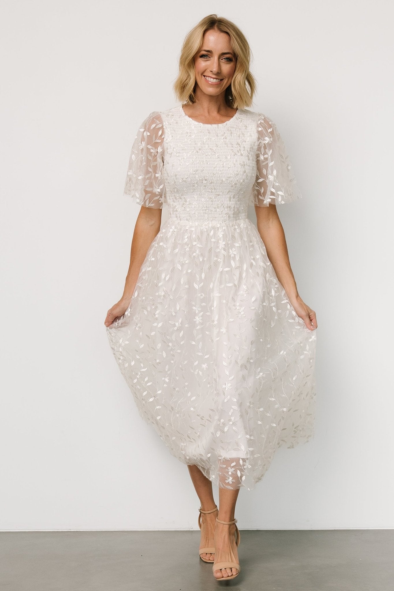 Kendra Embroidered Dress | White Cheap Usa Stockist