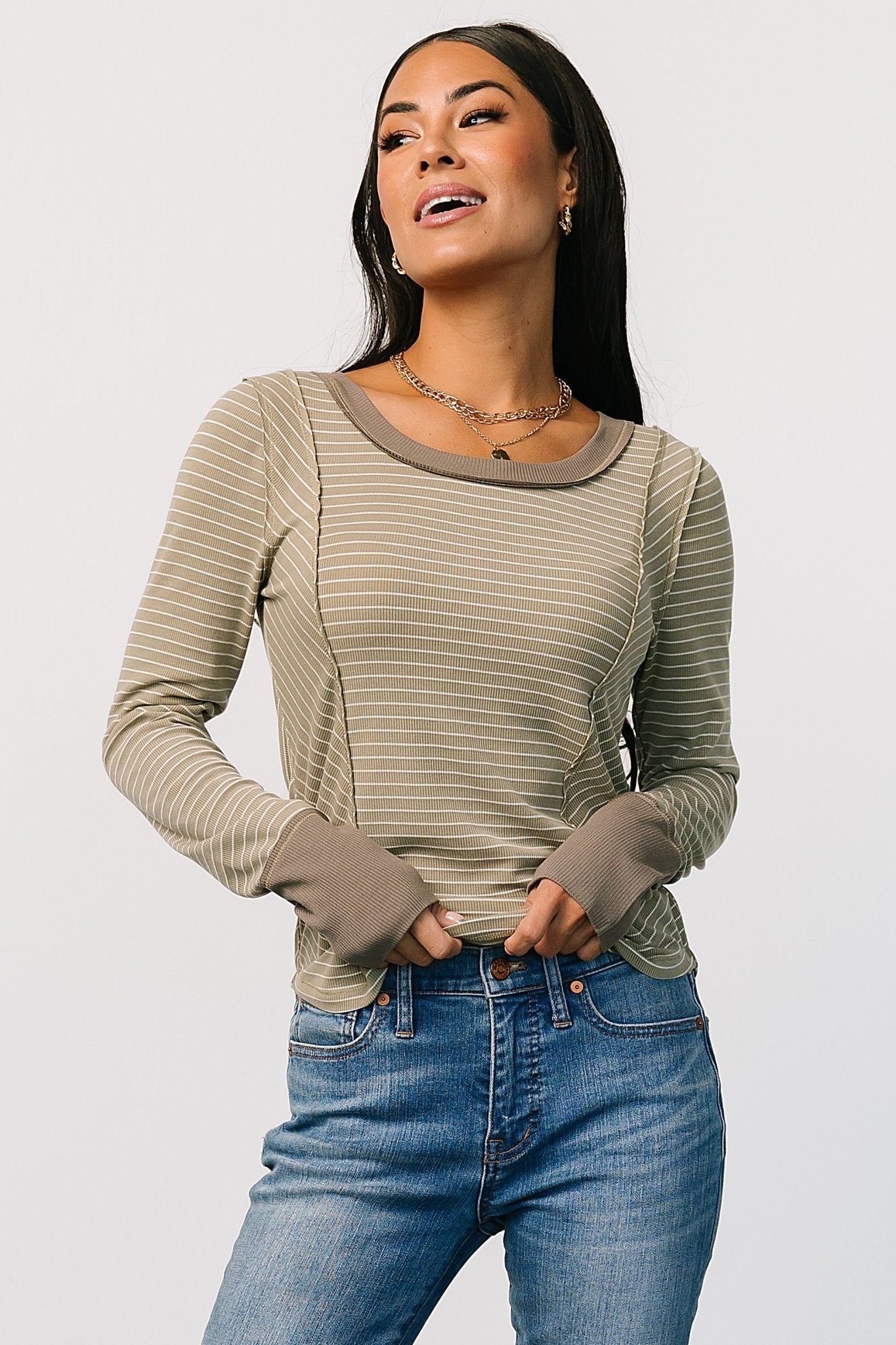 Ashford Striped Top | Olive Order