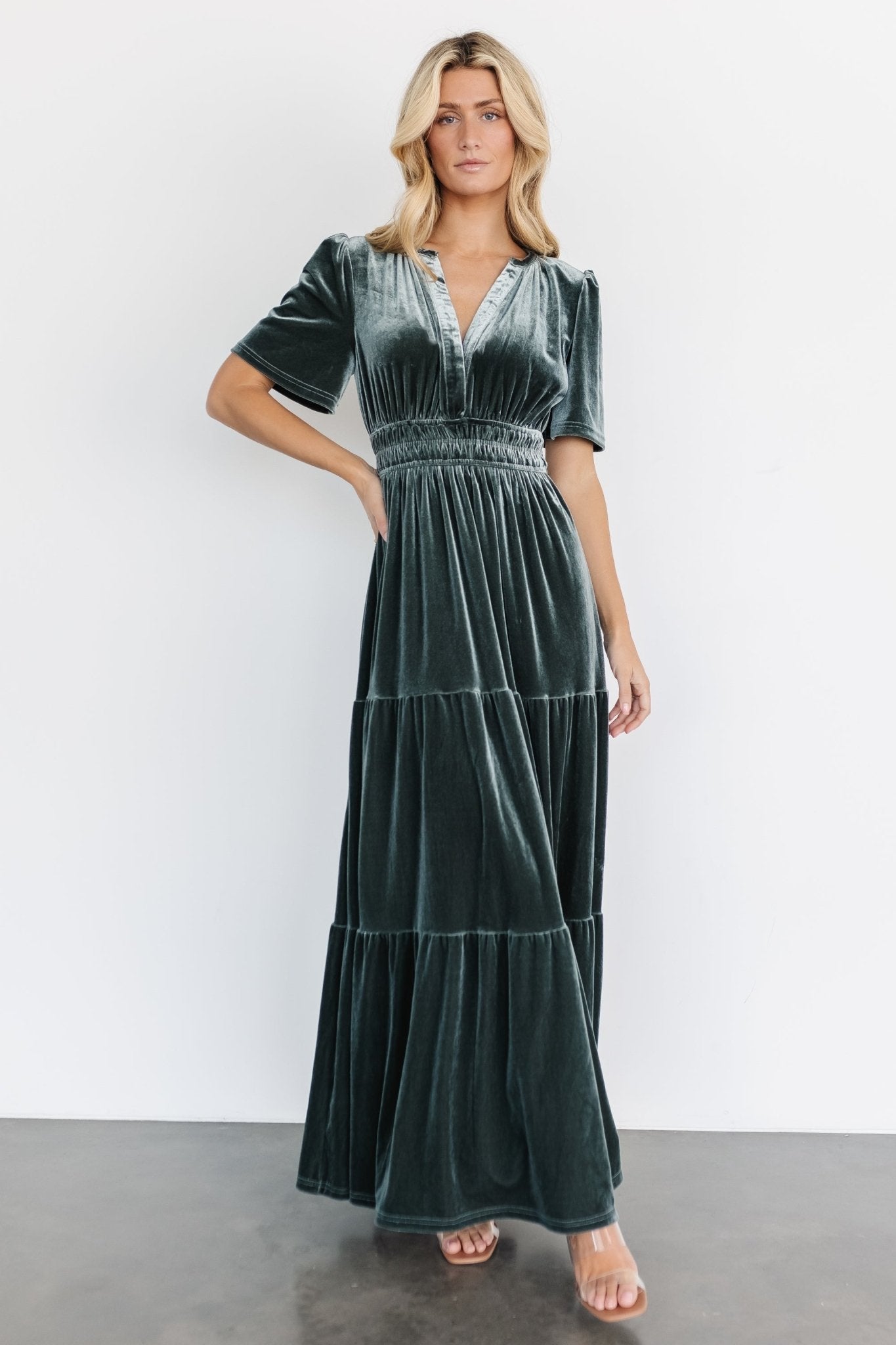 Artemis Velvet Maxi Dress | Eucalyptus Buy Cheap 100% Original