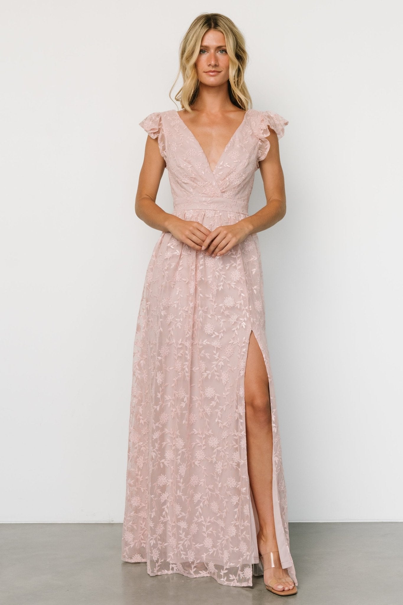 Alexa Embroidered Sequin Maxi Dress | Blush Rose Cheapest Online