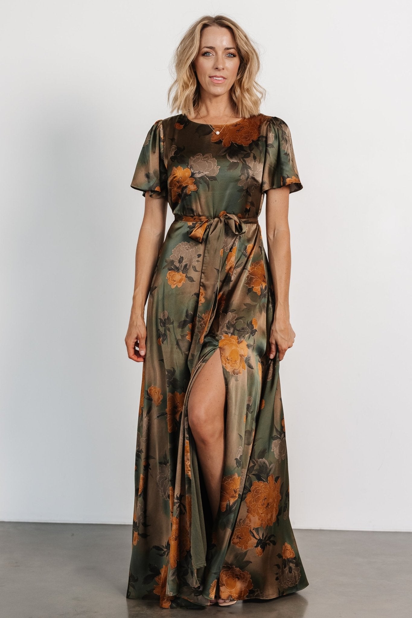 Agnes Satin Maxi Dress | Olive Floral Supply