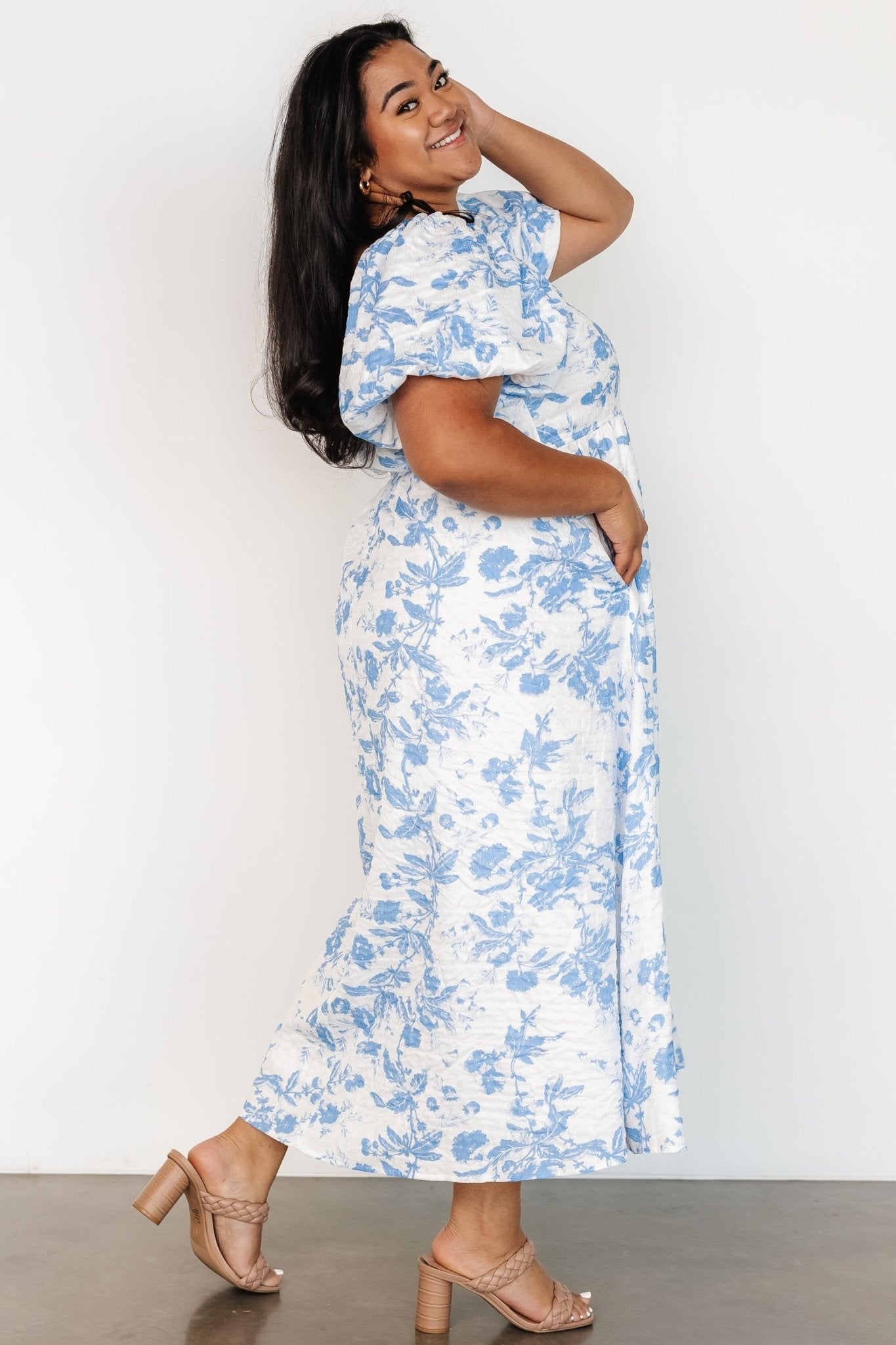 Graceland Maxi Dress | White + Blue Floral Free Shipping Fake