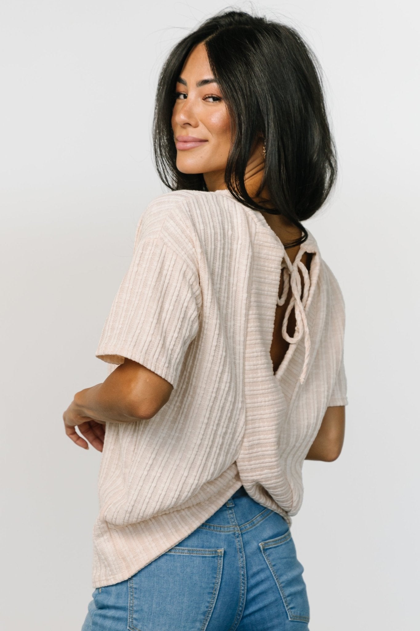 Roxi Open Back Tie Top | Natural Amazon Online