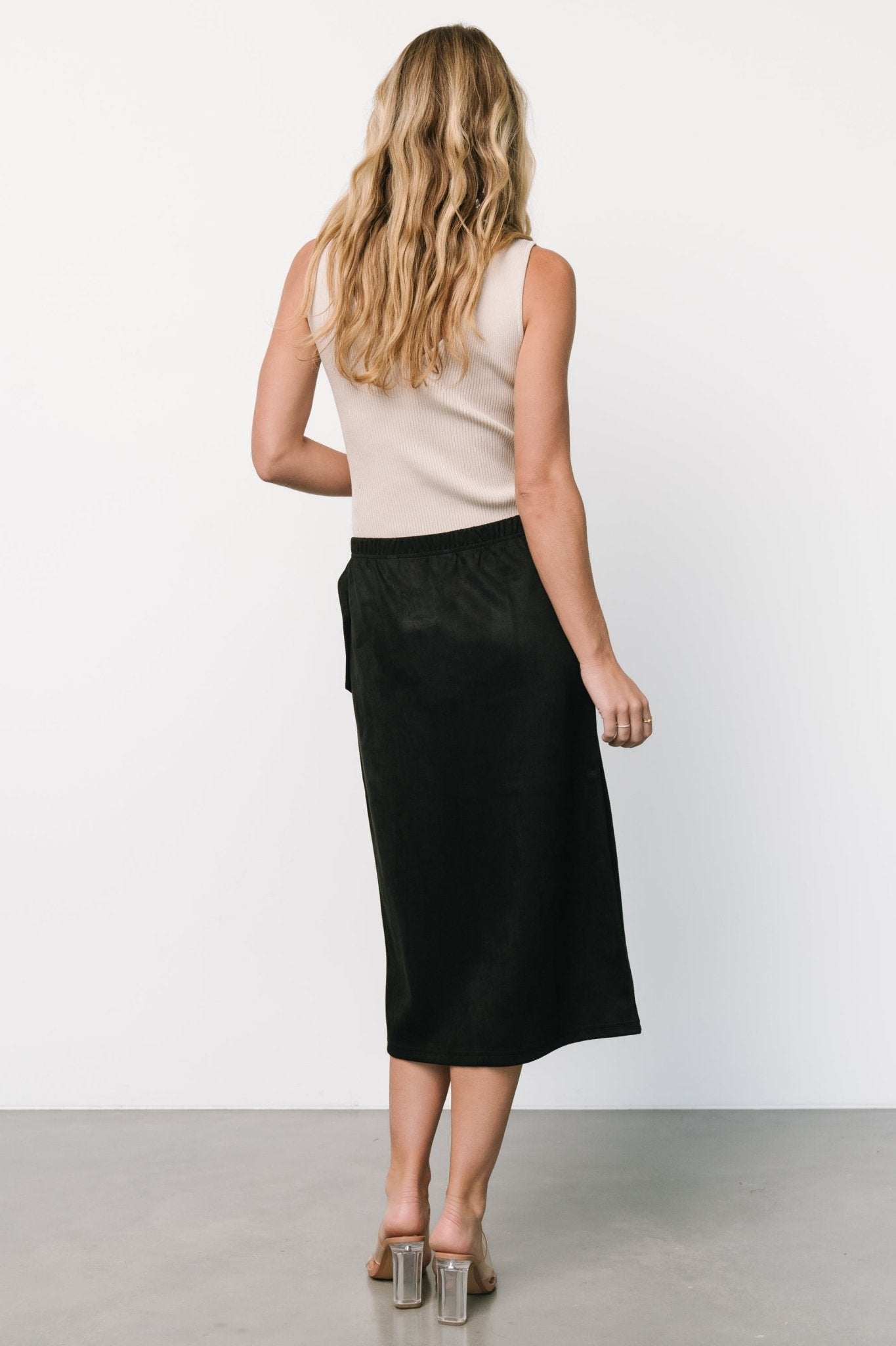 Malika Faux Wrap Skirt | Black With Paypal Cheap Pice