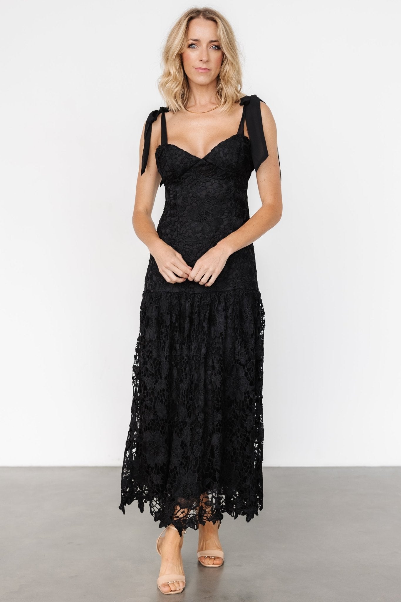 Monte Carlo Lace Midi Dress | Black Stockist Online