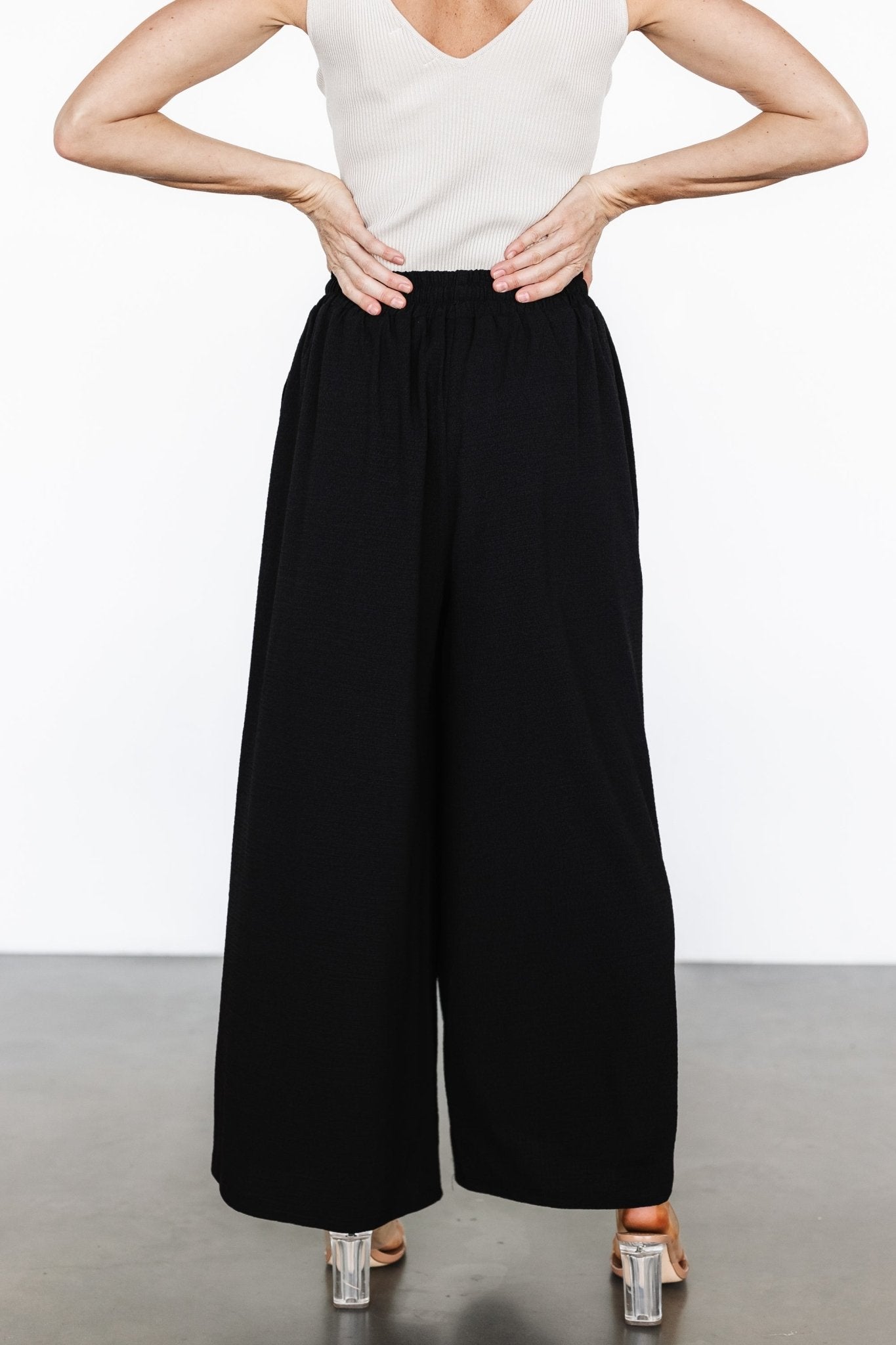 Florence Textured Pants | Black Buy Cheap 2025 New