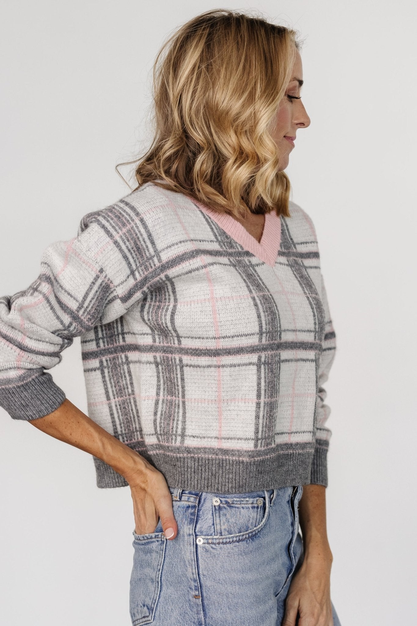 Verbier Sweater | Gray + Blush Wholesale Pice For Sale